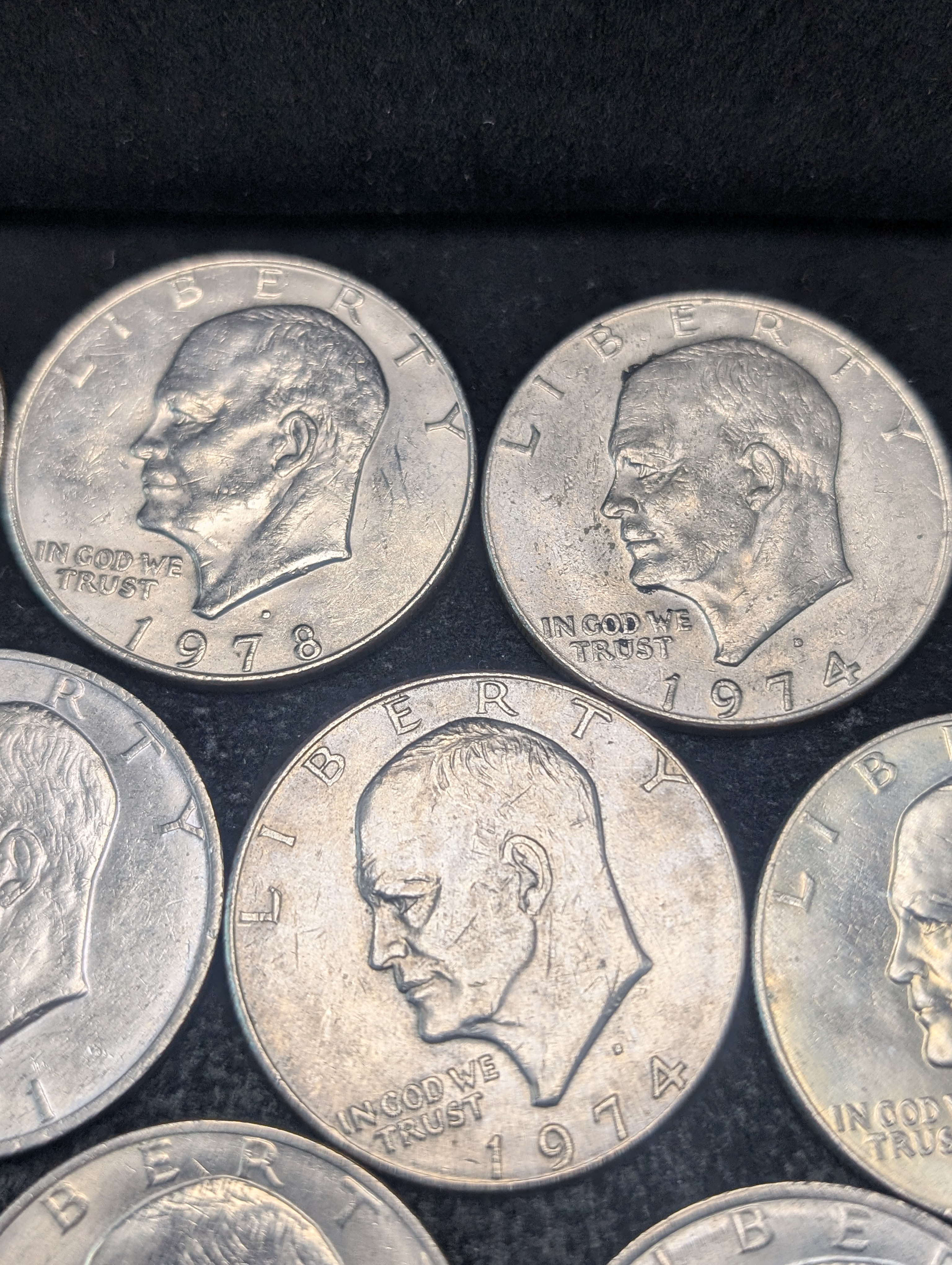 (7) 1971, (3) 1972, (5) 1974, (3) 1977, & (2) 1978 Eisenhower Dollars - (20) Total Coins