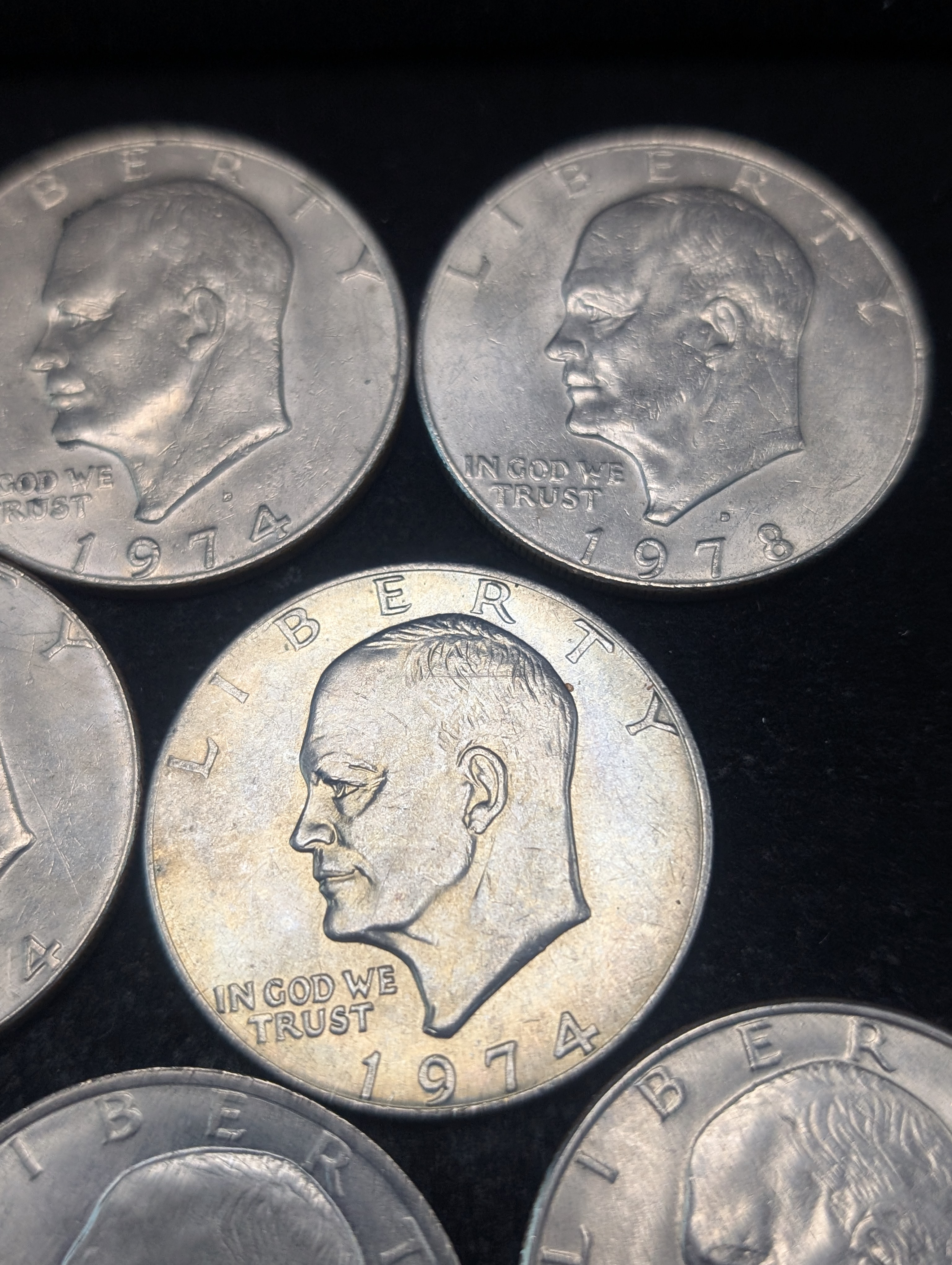 (7) 1971, (3) 1972, (5) 1974, (3) 1977, & (2) 1978 Eisenhower Dollars - (20) Total Coins