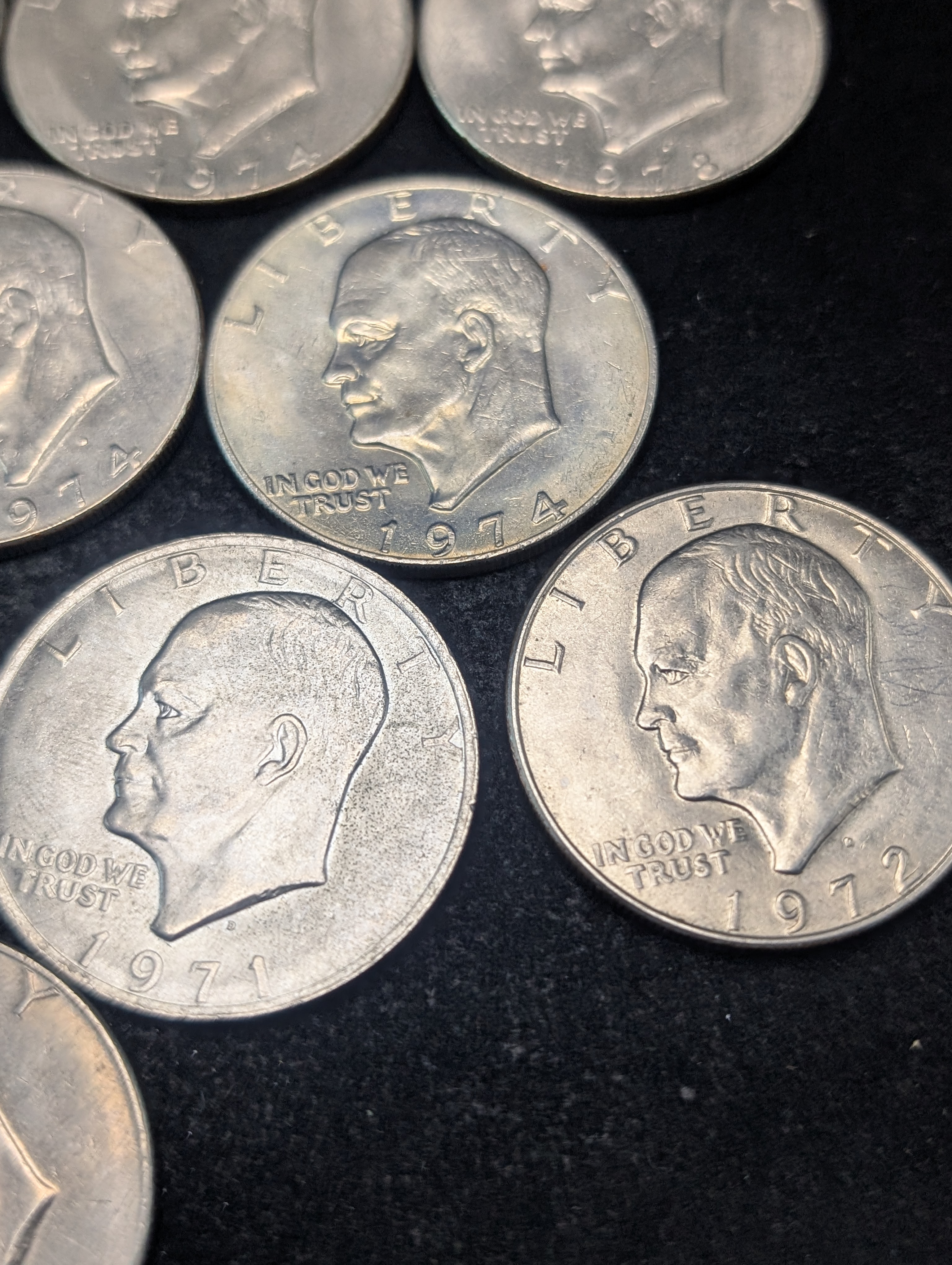 (7) 1971, (3) 1972, (5) 1974, (3) 1977, & (2) 1978 Eisenhower Dollars - (20) Total Coins