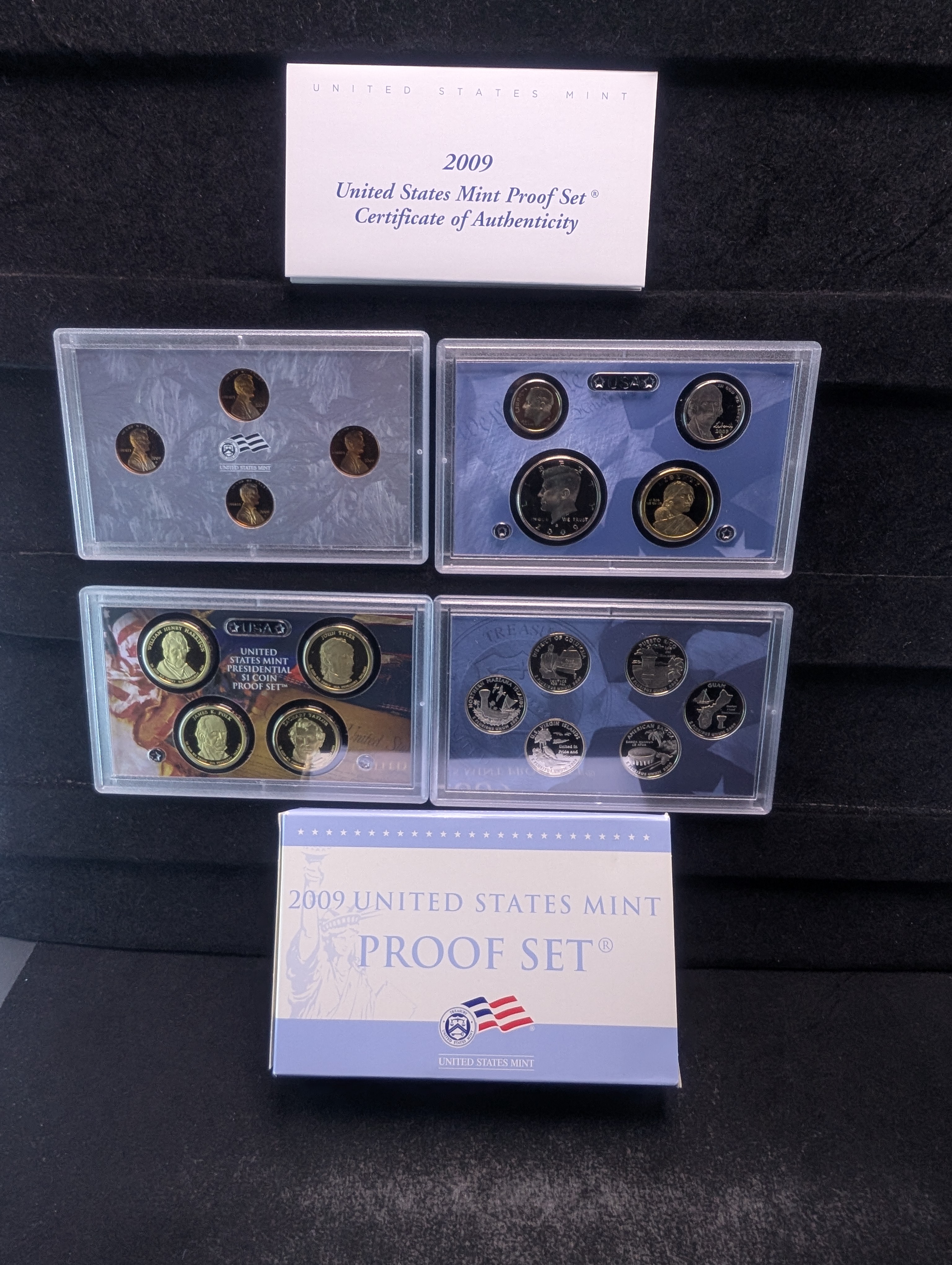2009-S U.S. Mint Proof Set with Presidential $1, Territorial Quarters and Lincoln Bicentennial Cents in OGP w/ COA