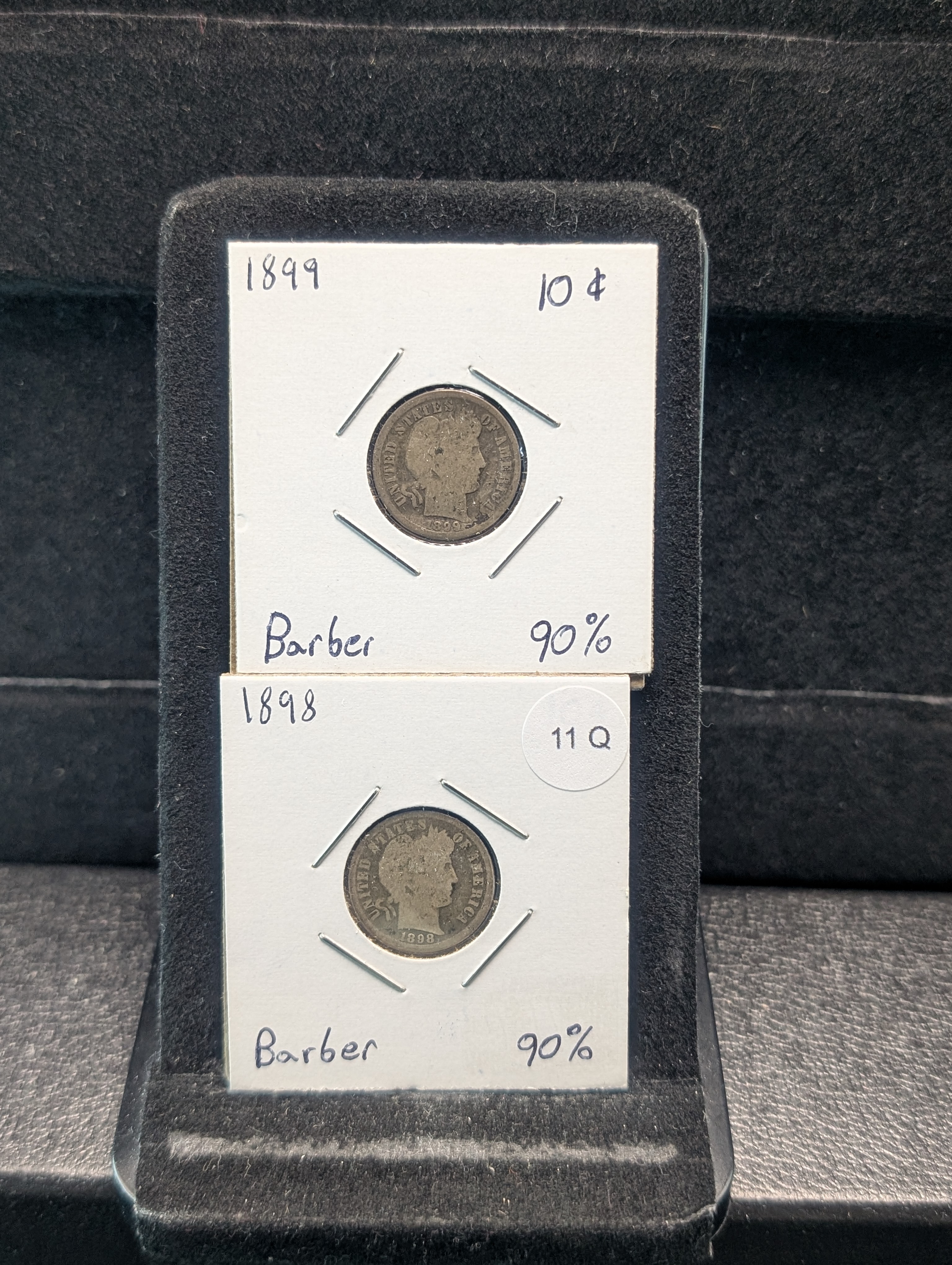 1898 & 1899 Barber Dimes, 90% Silver
