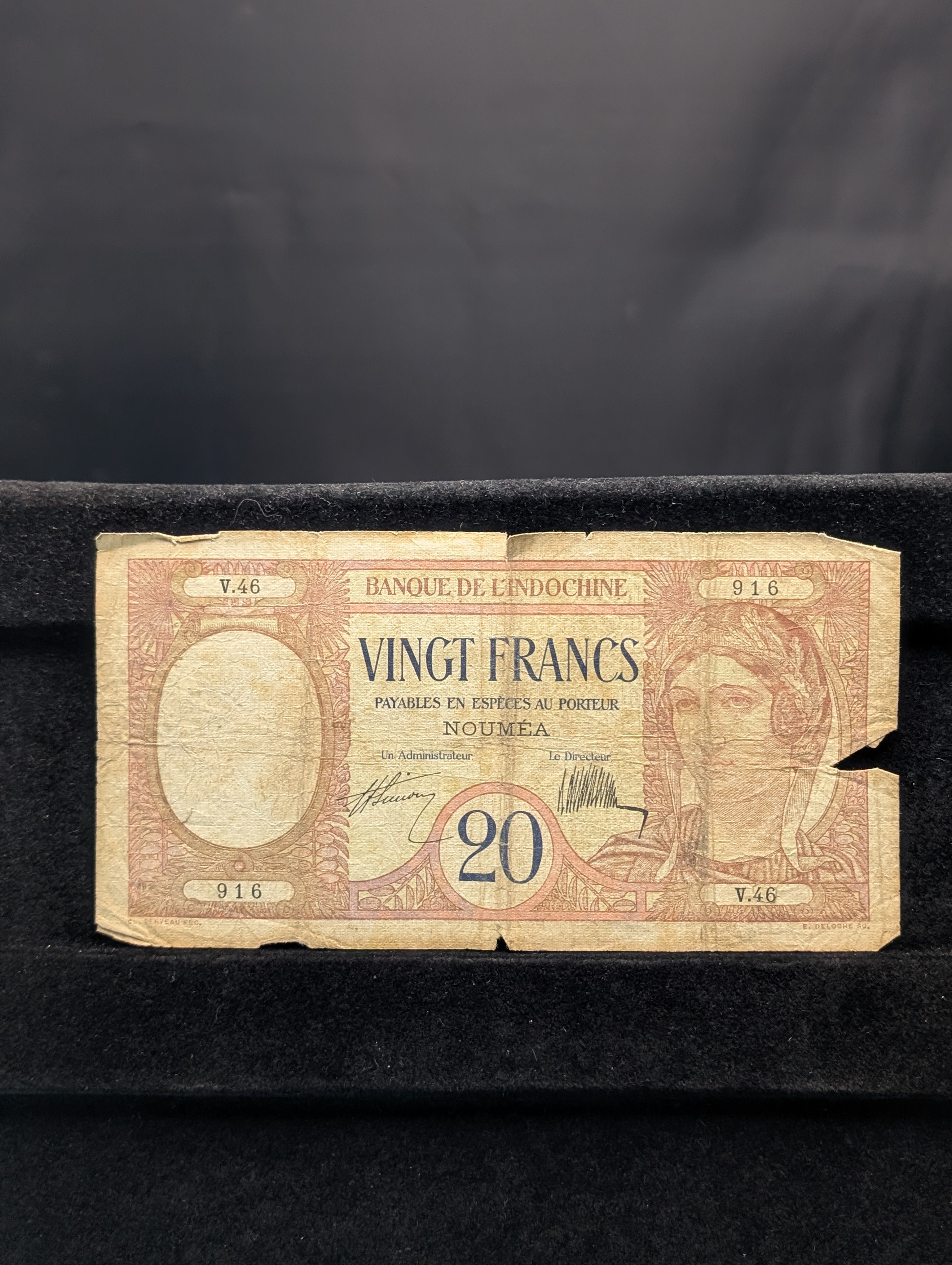 Vintage 20 Francs Banknote