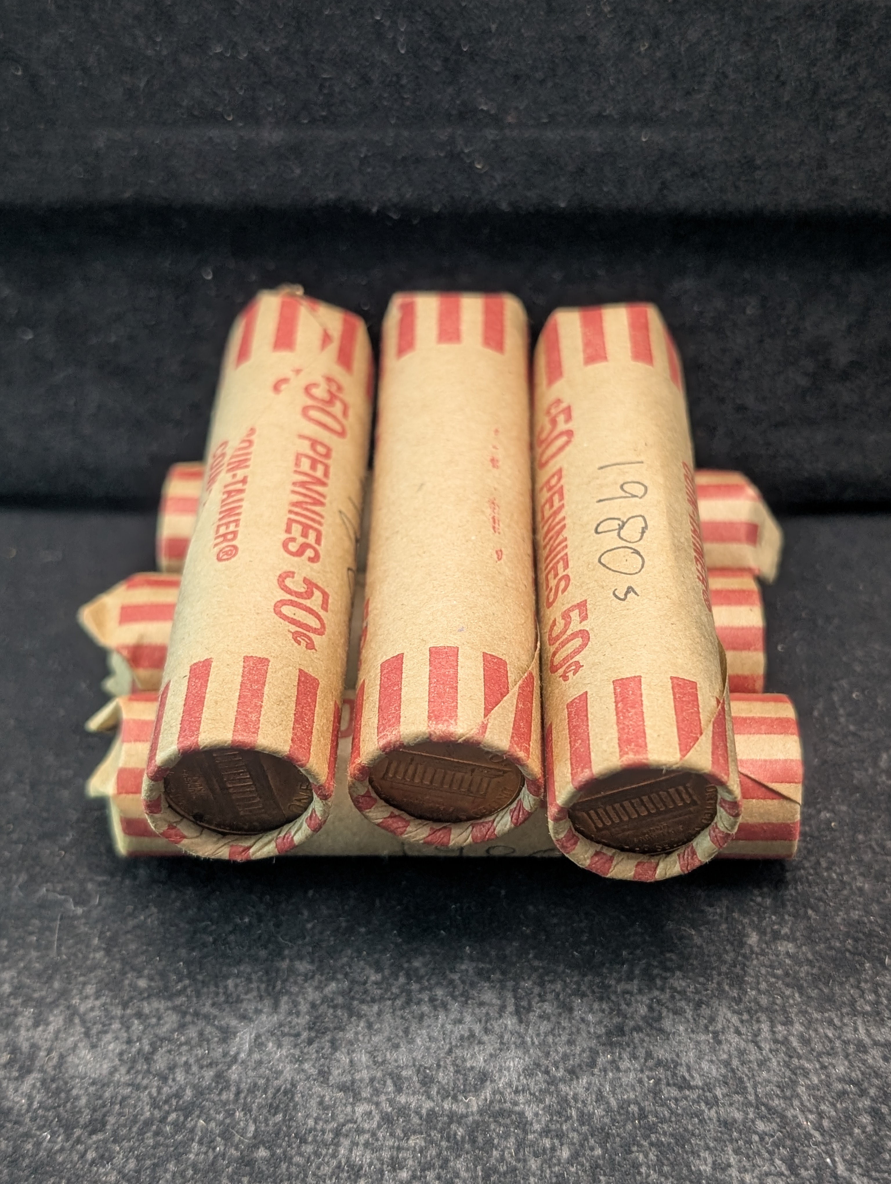 Six Rolls of 1980's Lincoln Cents