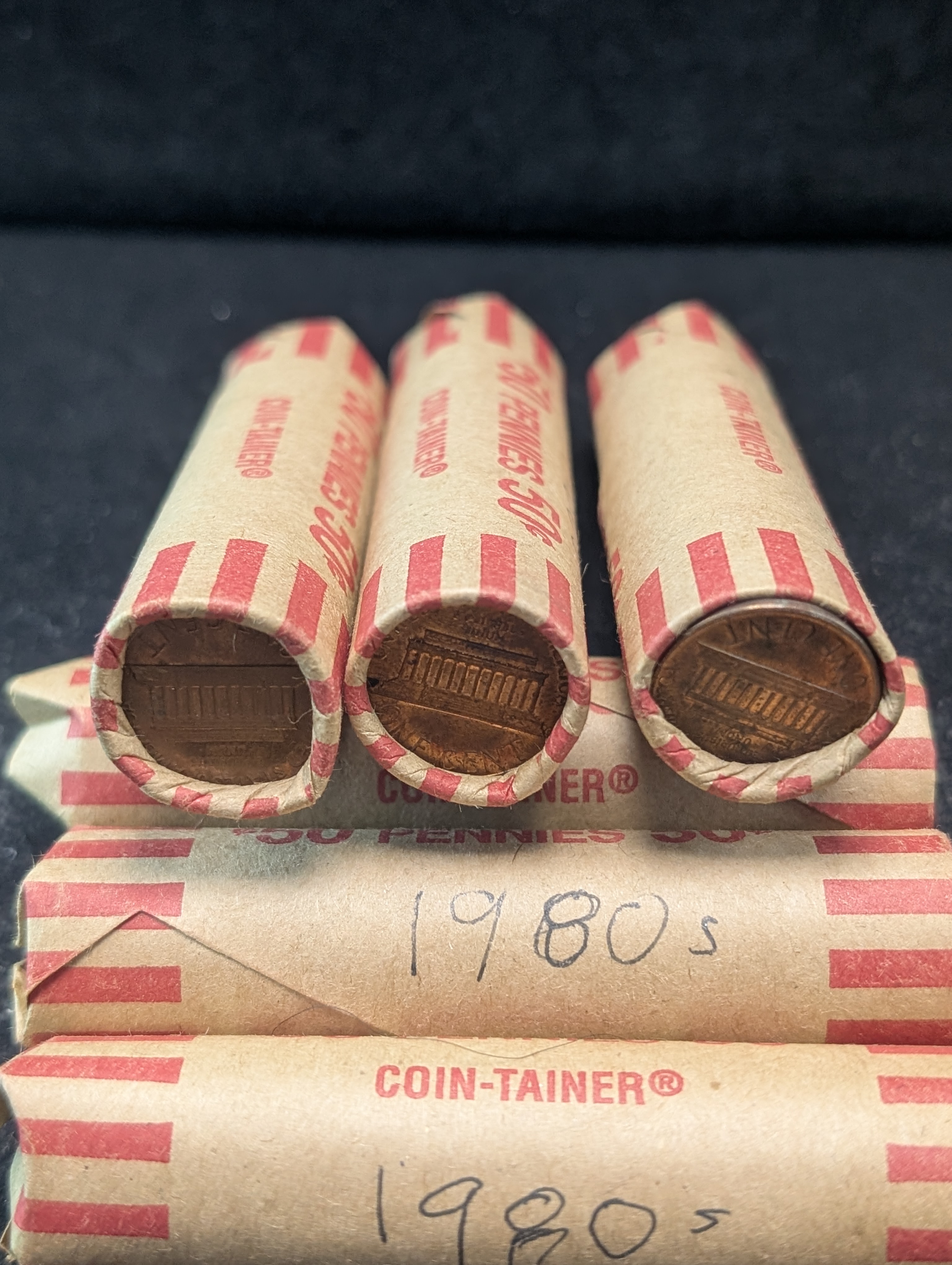 Six Rolls of 1980's Lincoln Cents