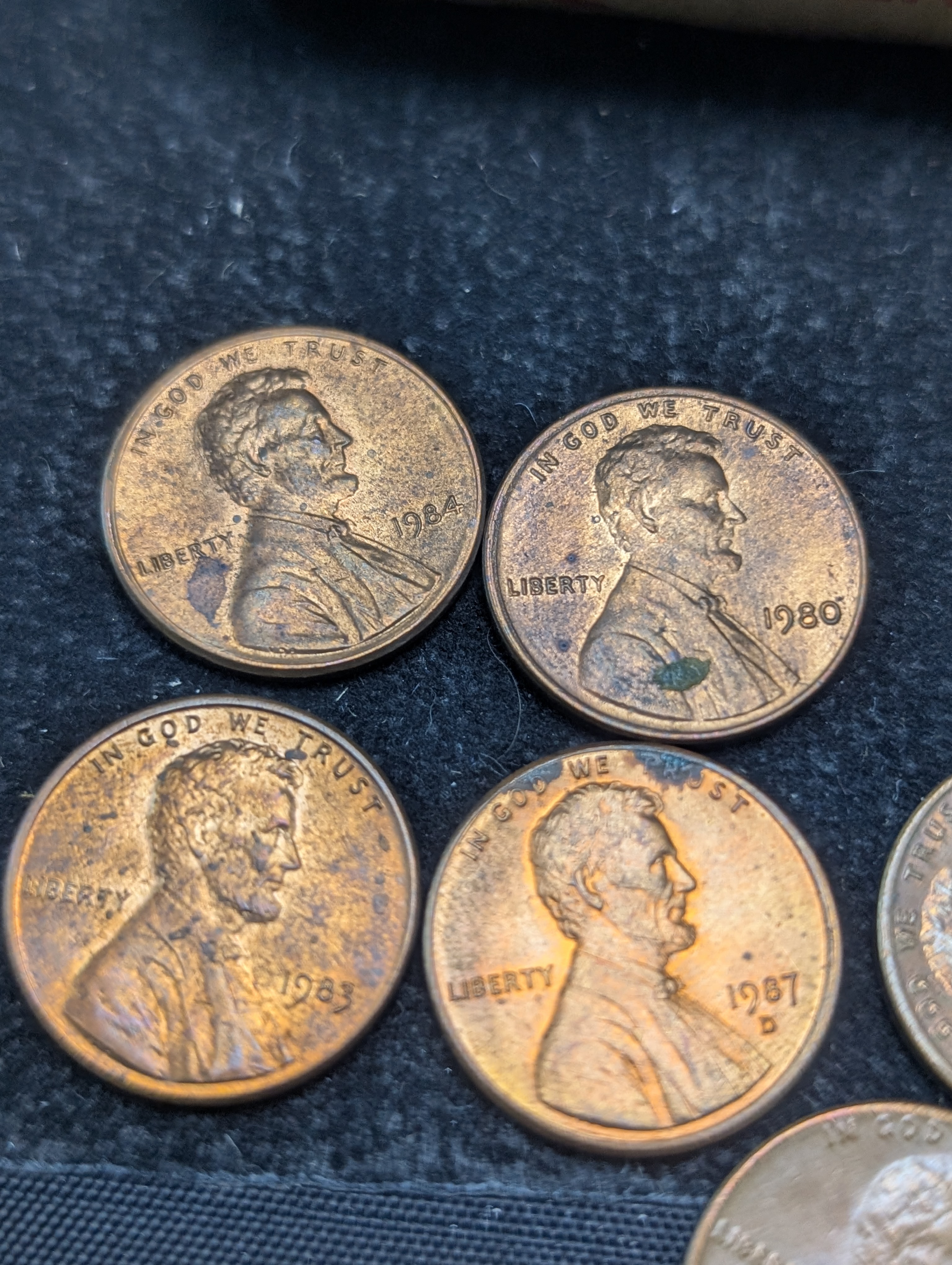Six Rolls of 1980's Lincoln Cents
