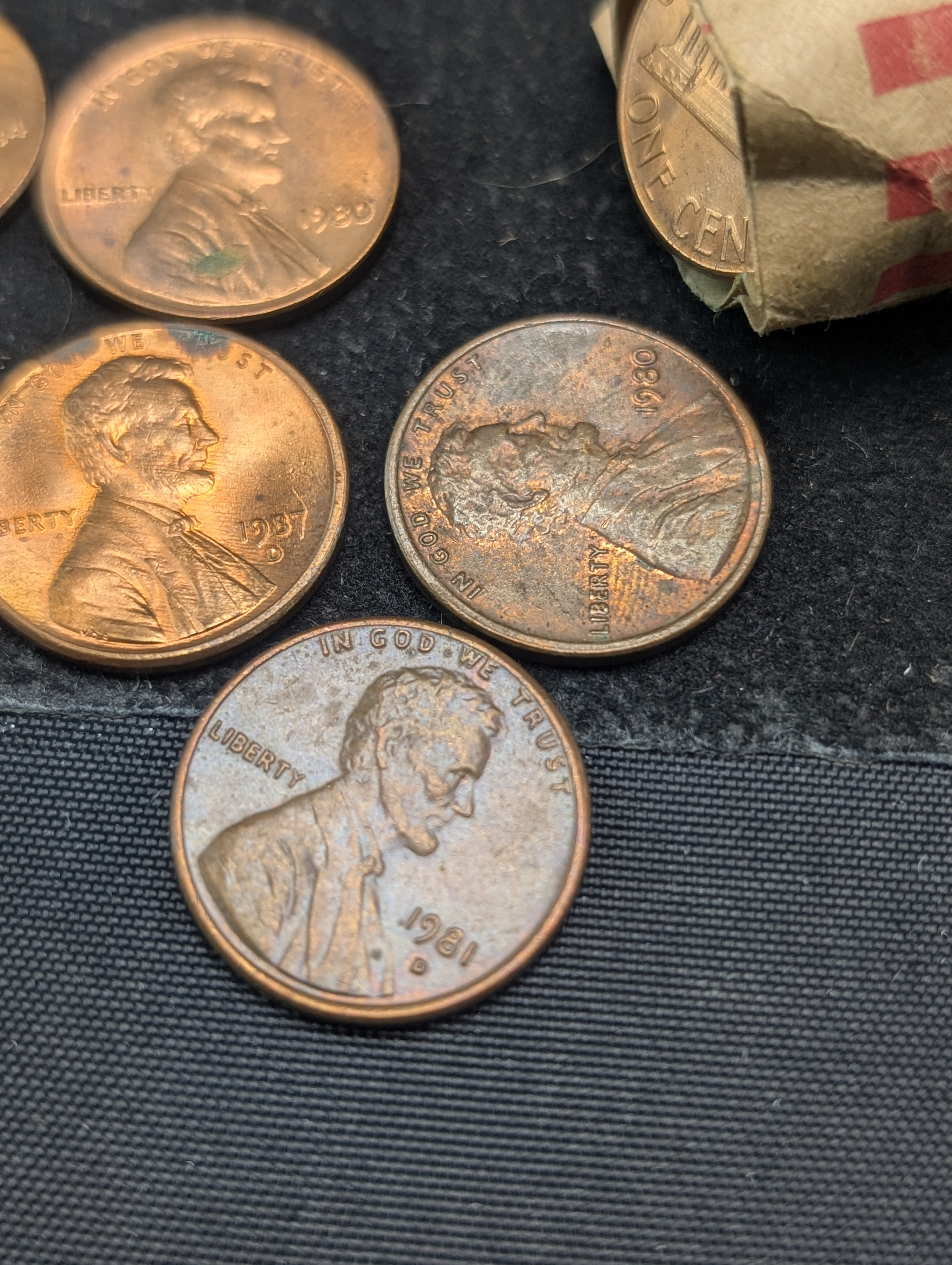 Six Rolls of 1980's Lincoln Cents