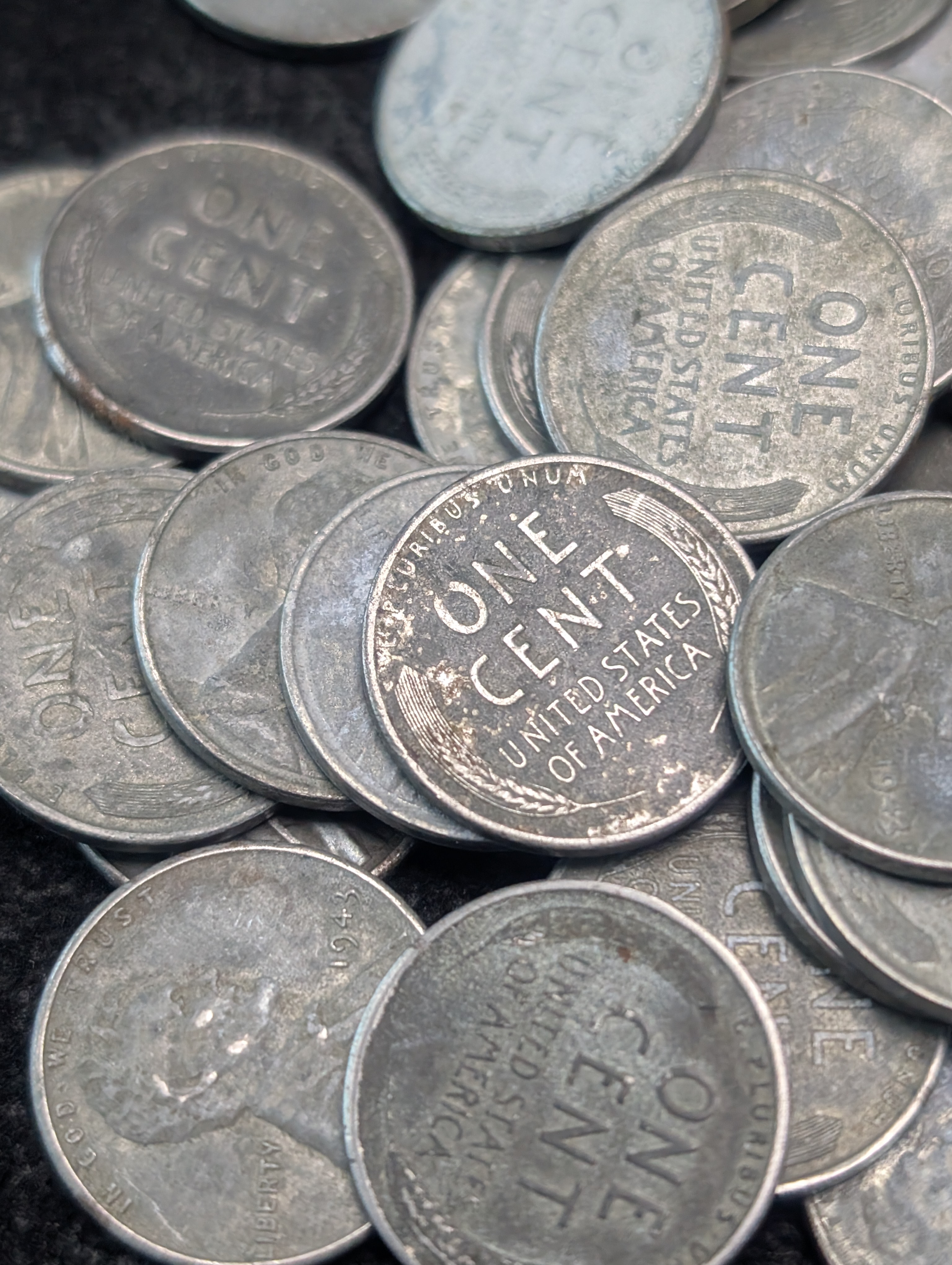(50) Assorted Steel Lincoln Wheat Cents