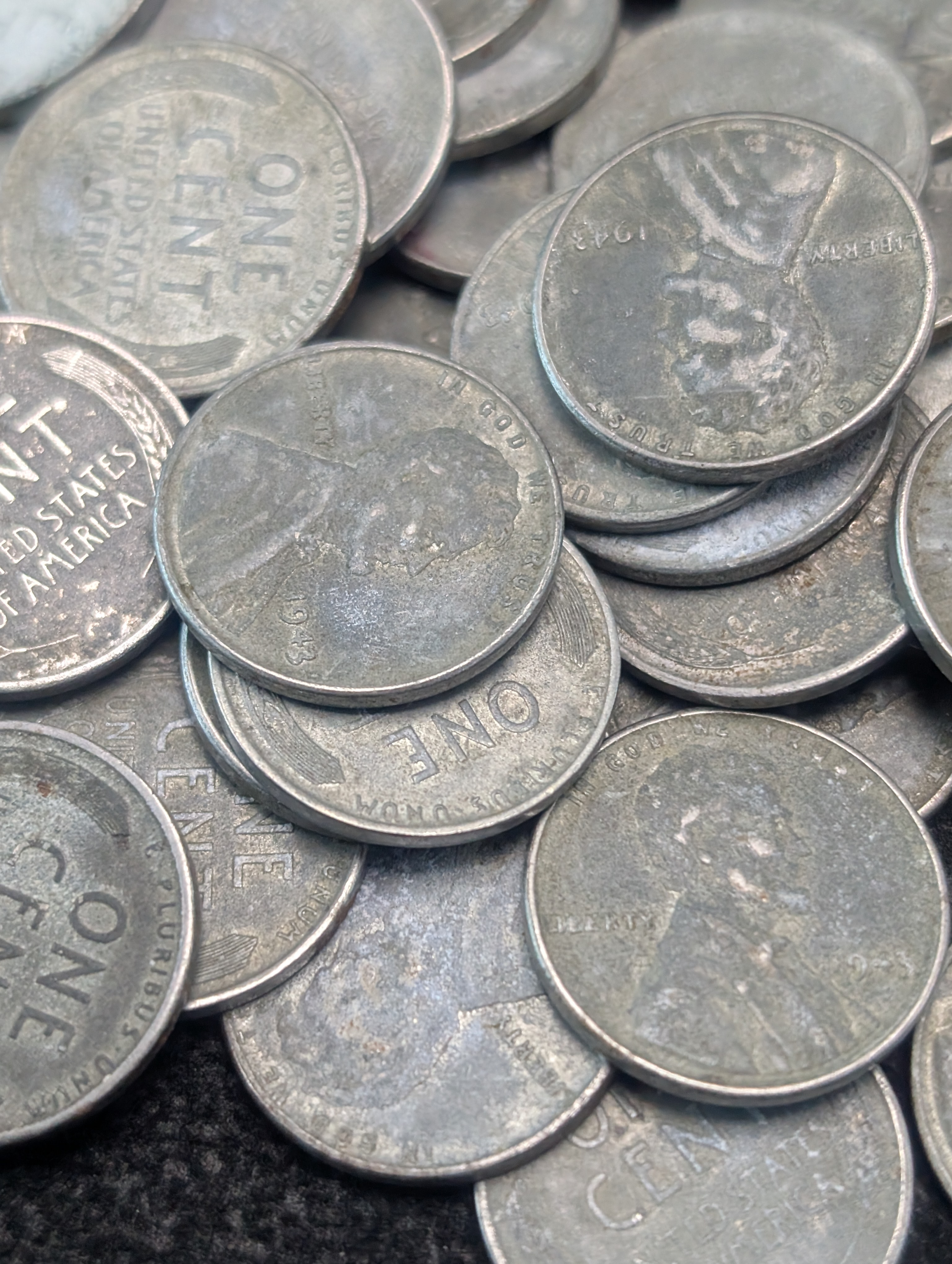 (50) Assorted Steel Lincoln Wheat Cents