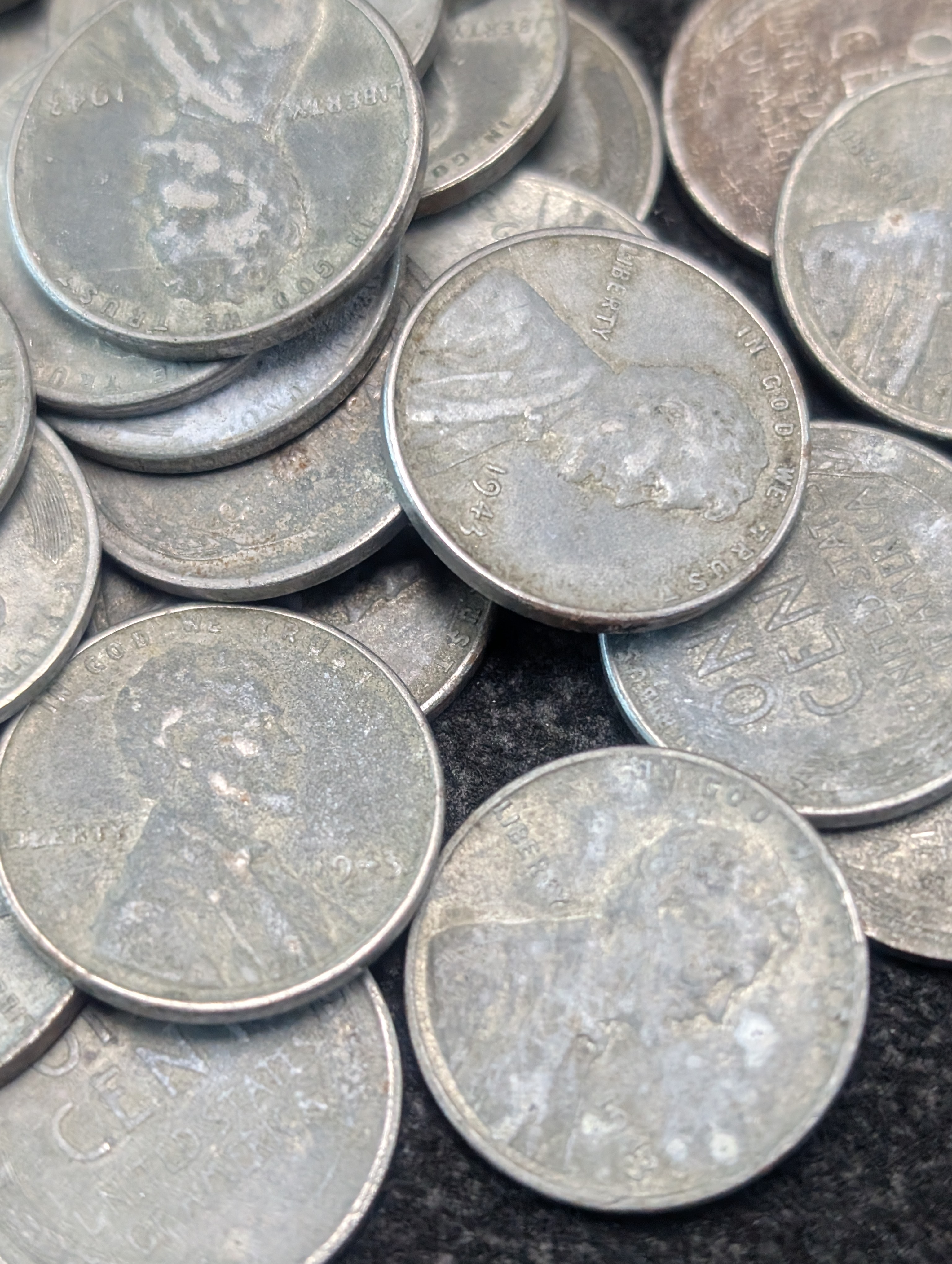 (50) Assorted Steel Lincoln Wheat Cents
