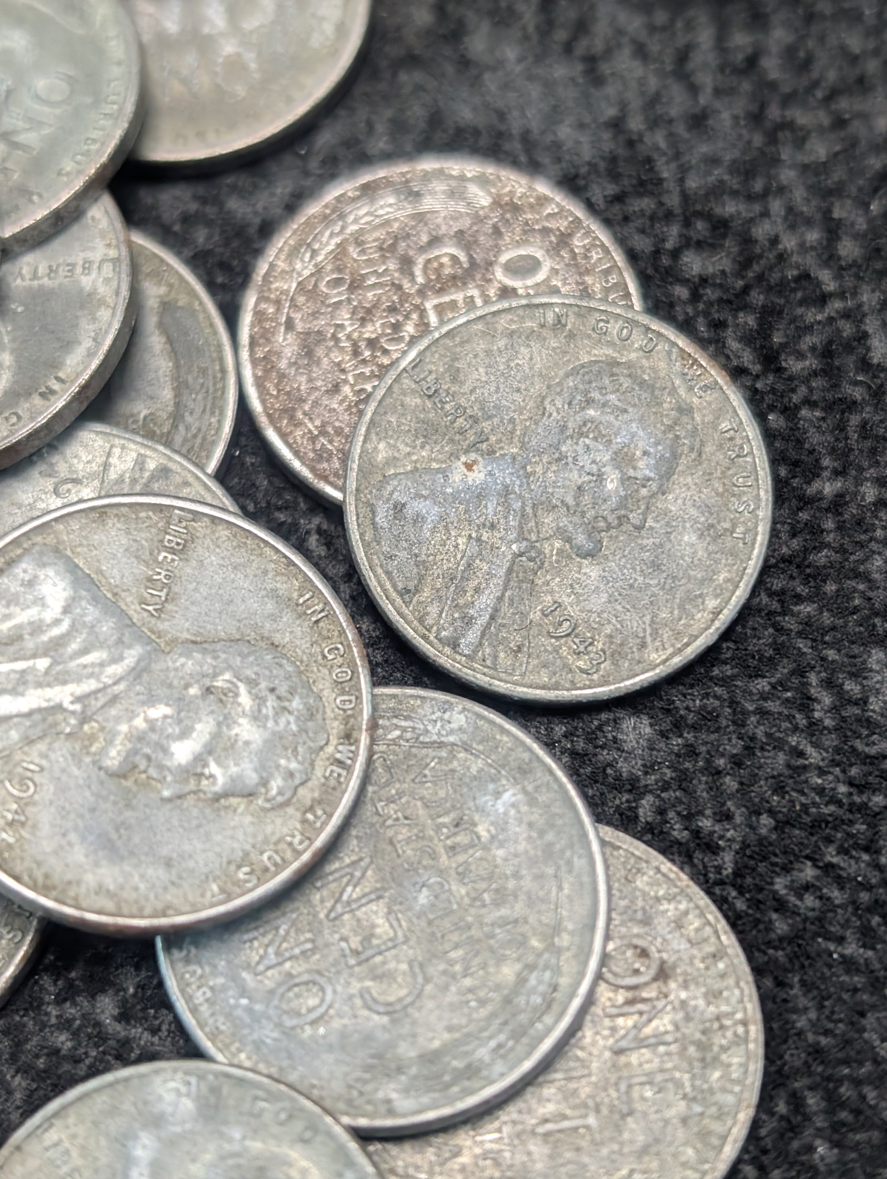 (50) Assorted Steel Lincoln Wheat Cents