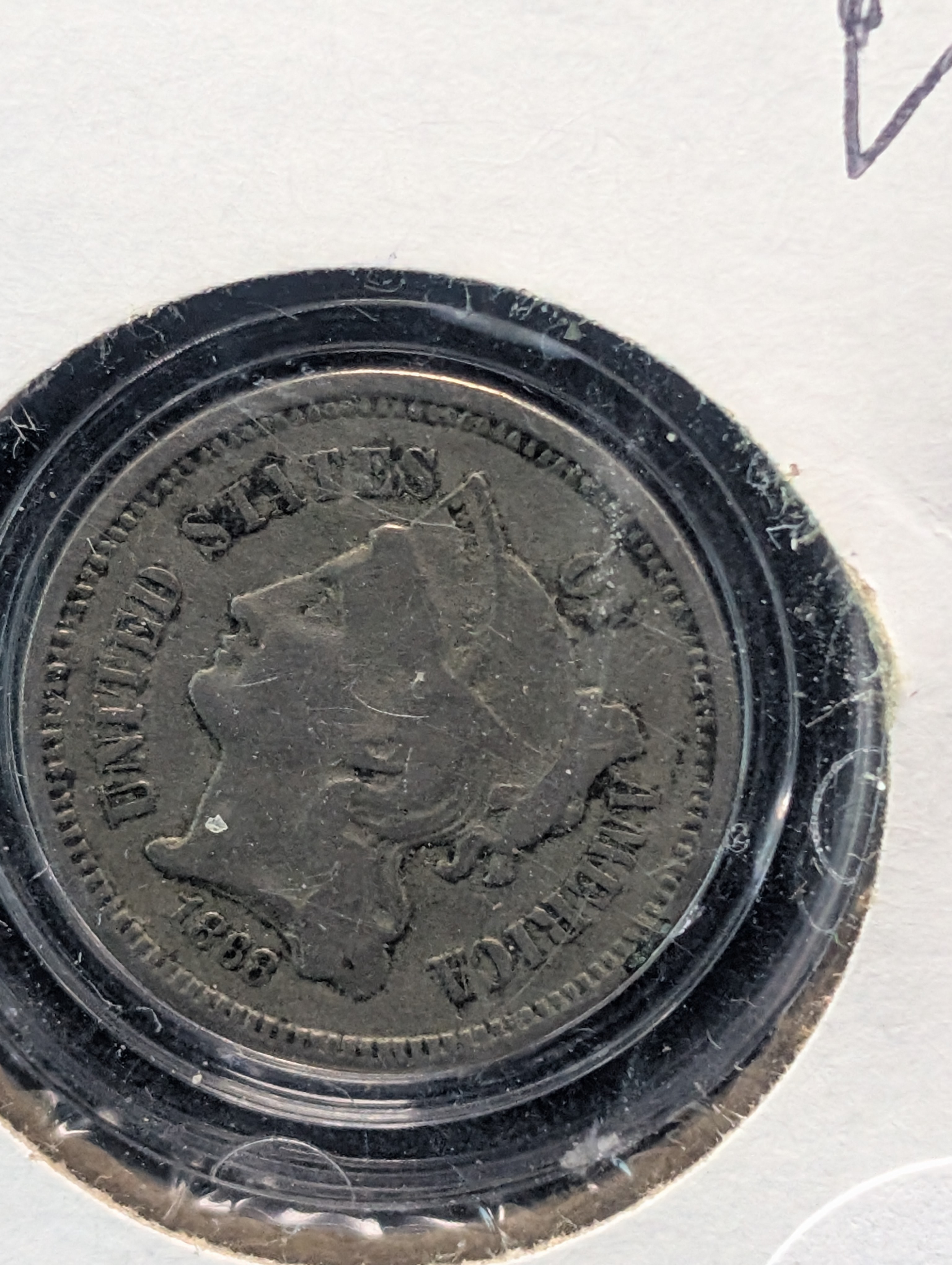 1868 U.S. Three Cent Nickel