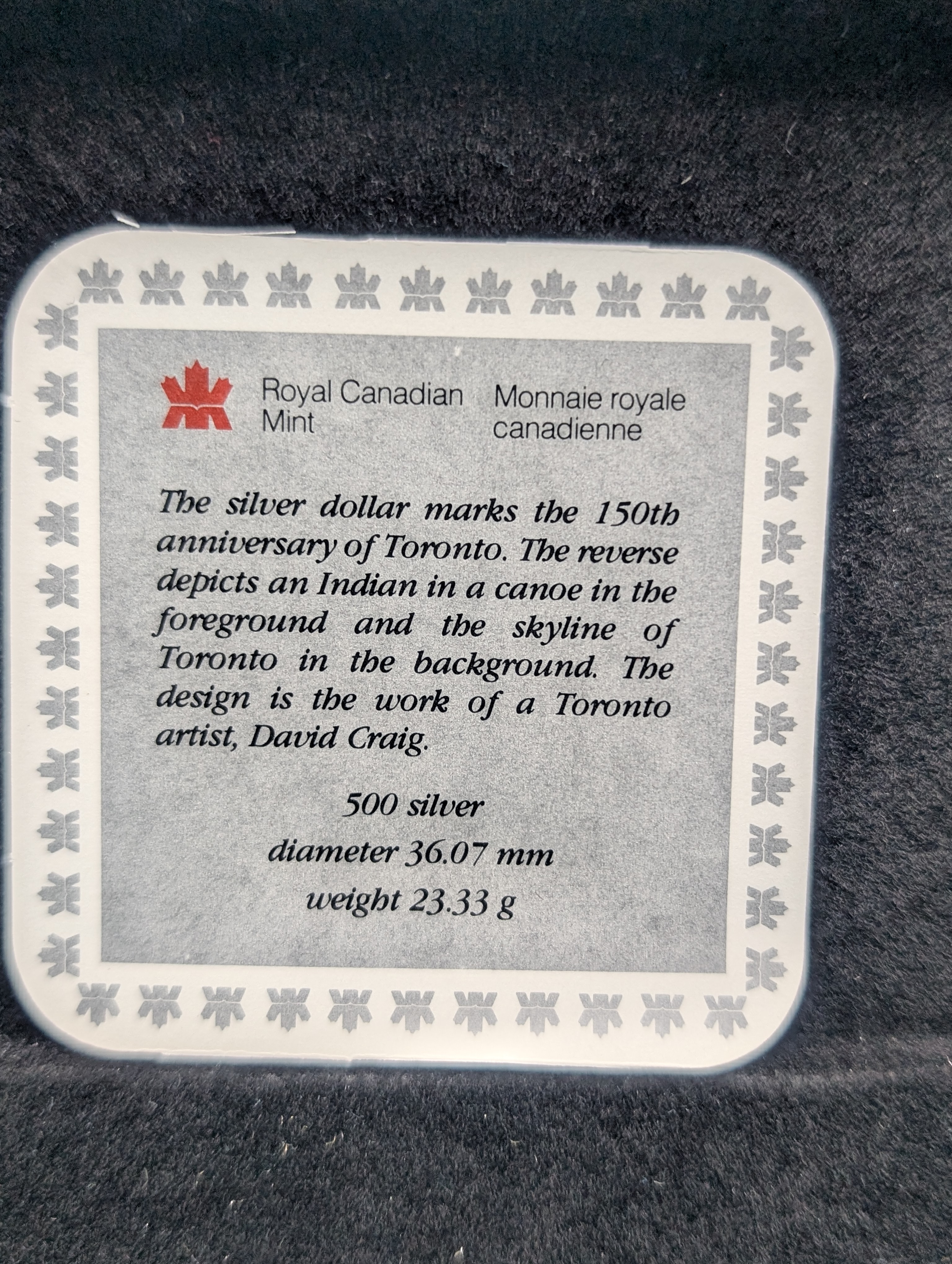 1984 Canadian Silver Proof Dollar, 50% Silver 23.33g