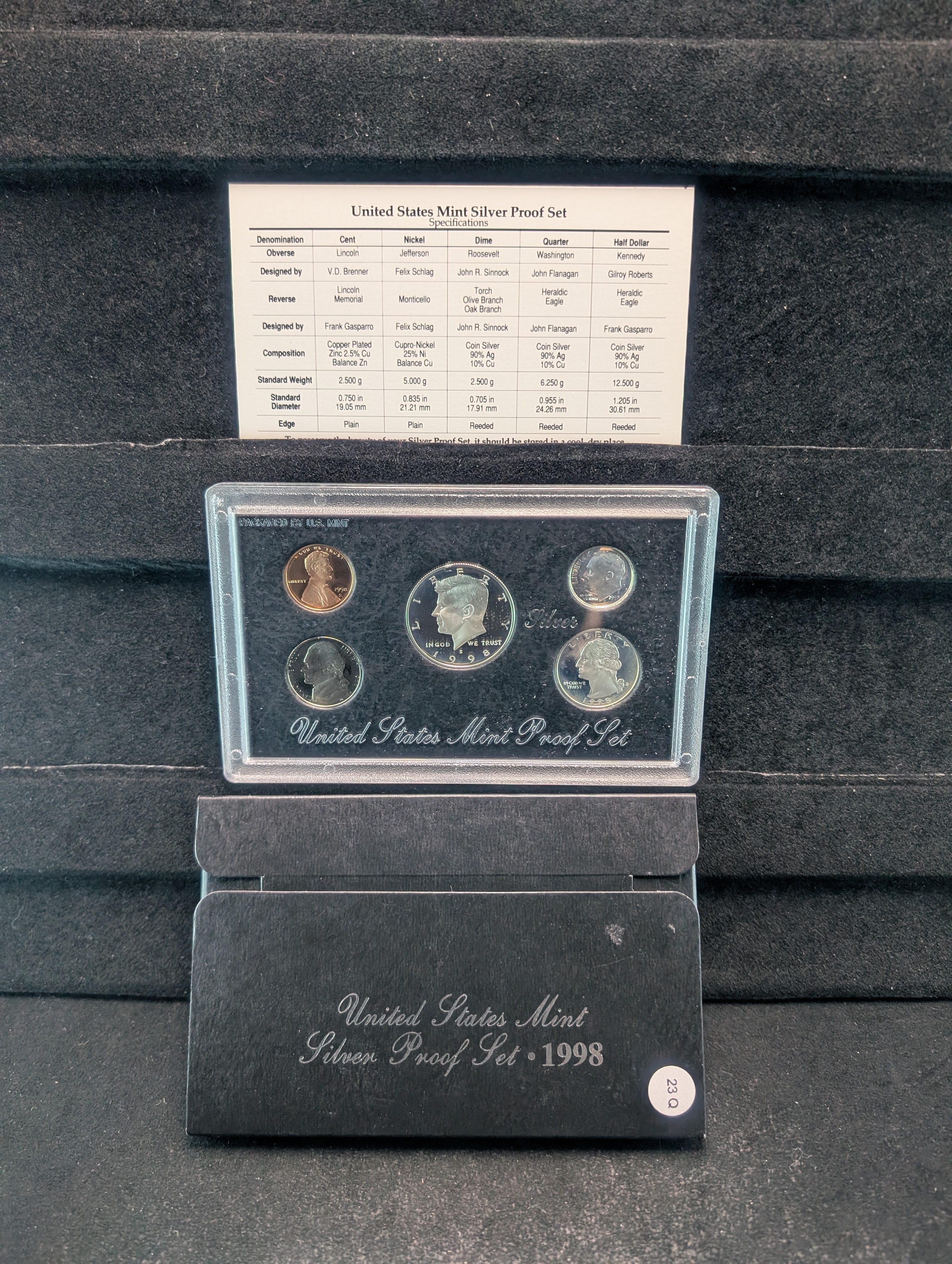 1998-S U.S. Mint Silver Proof Set, 3 Coins 90% Silver in OGP w/ COA