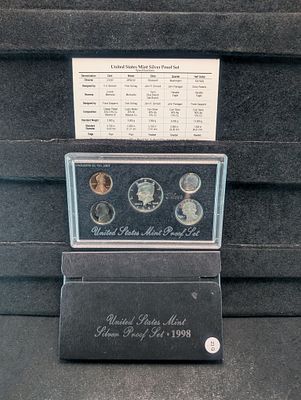 1998-S U.S. Mint Silver Proof Set, 3 Coins 90% Silver in OGP w/ COA Condition PLEASE NOTE Some 