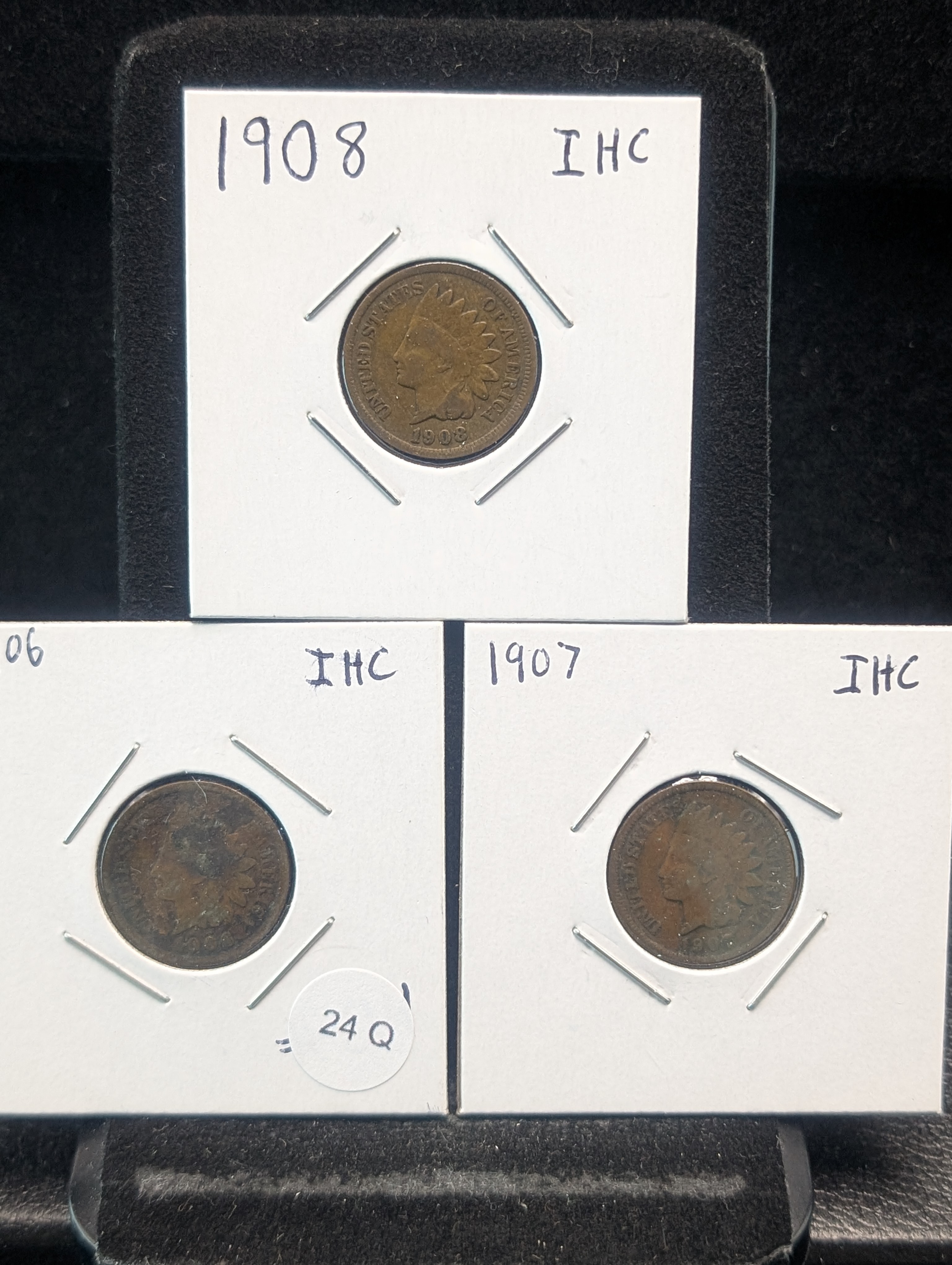1906, 1907 and 1908 Indian Head Cents