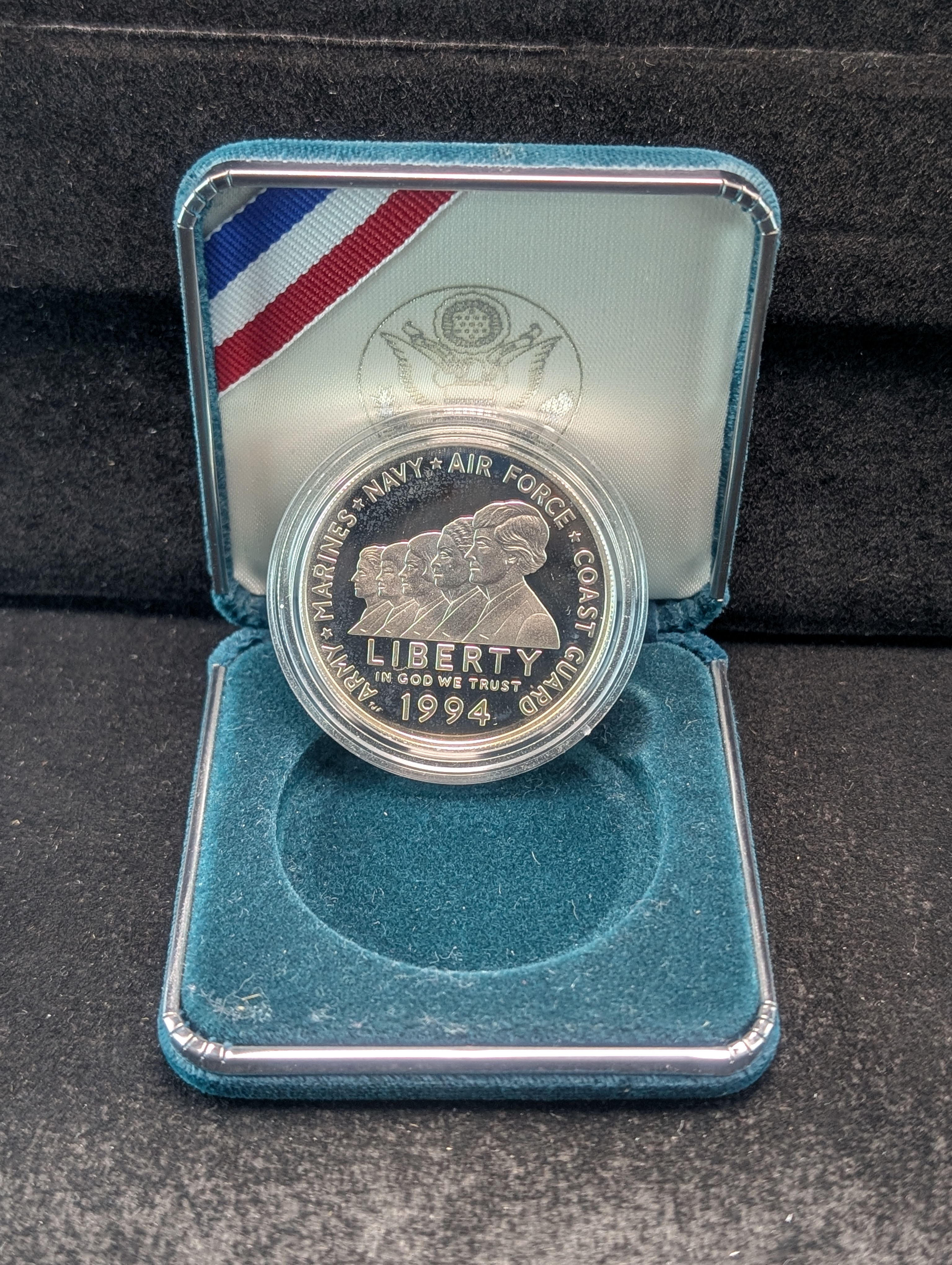 1994-P Women in Military Service Proof Silver Dollar, .900 Fine Silver