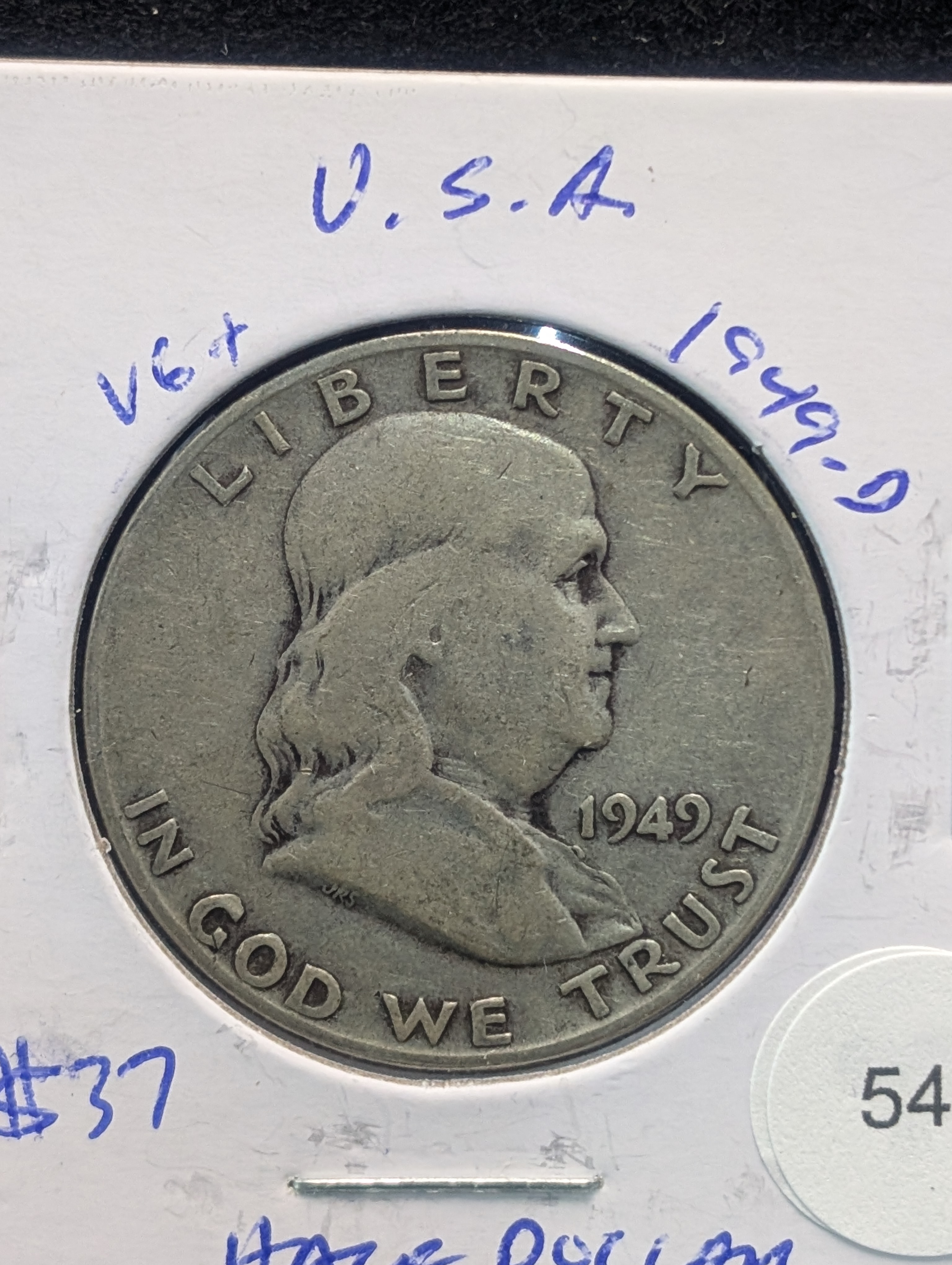1949-D 90% Silver Franklin Half Dollar
