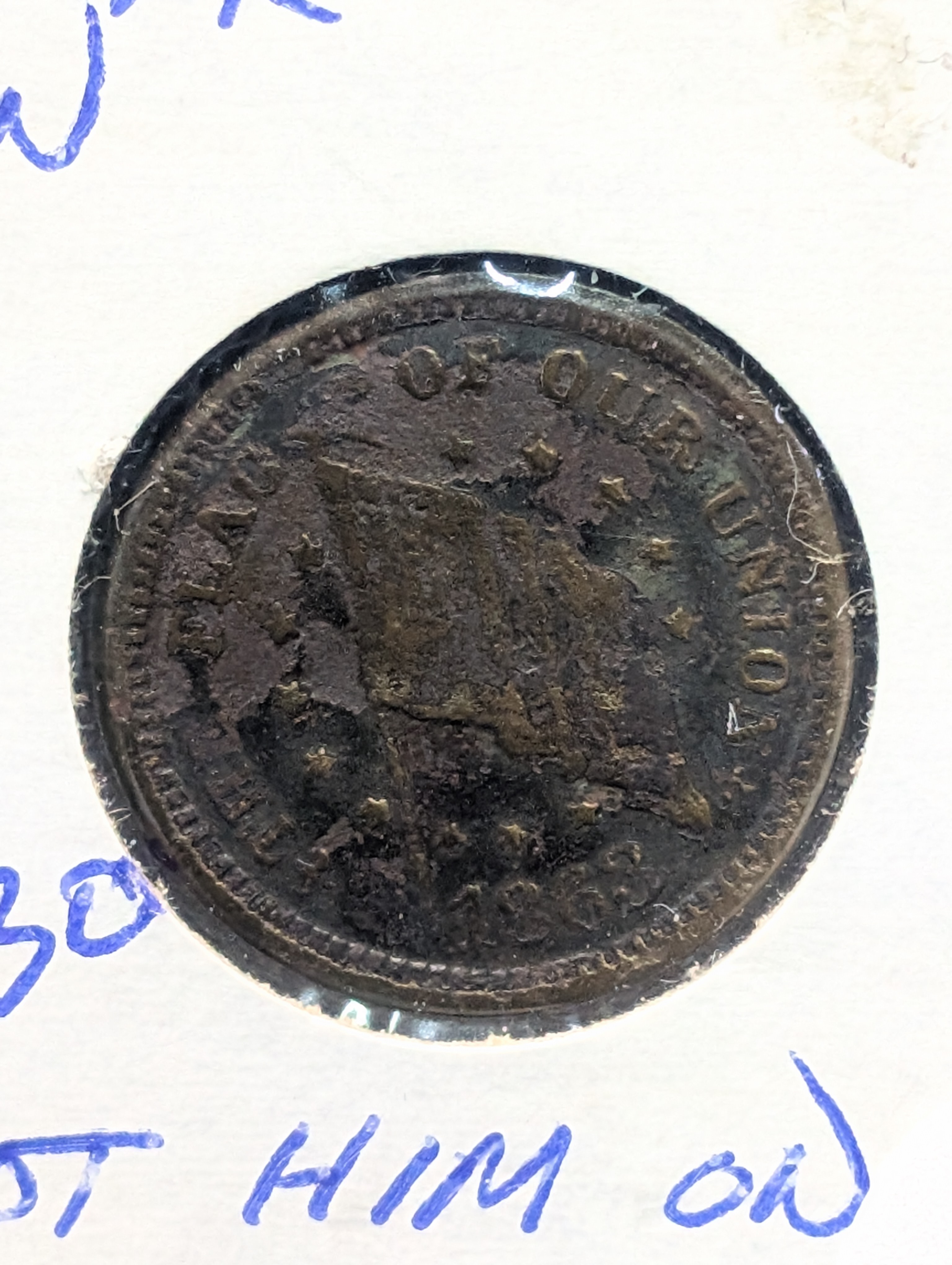1863 Civil War Token - "Flag of Our Union" - "Shoot Him On The Spot"