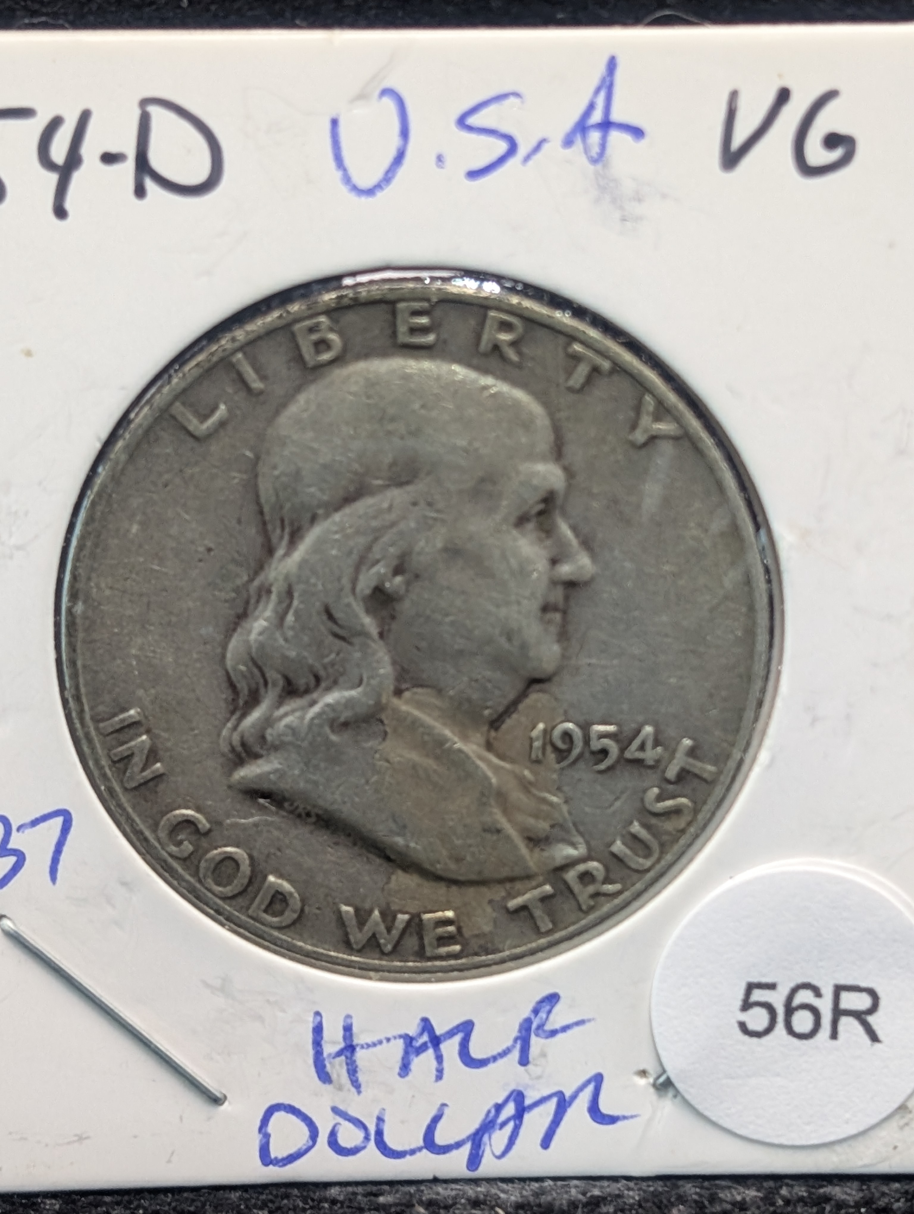 1954-D 90% Silver Franklin Half Dollar