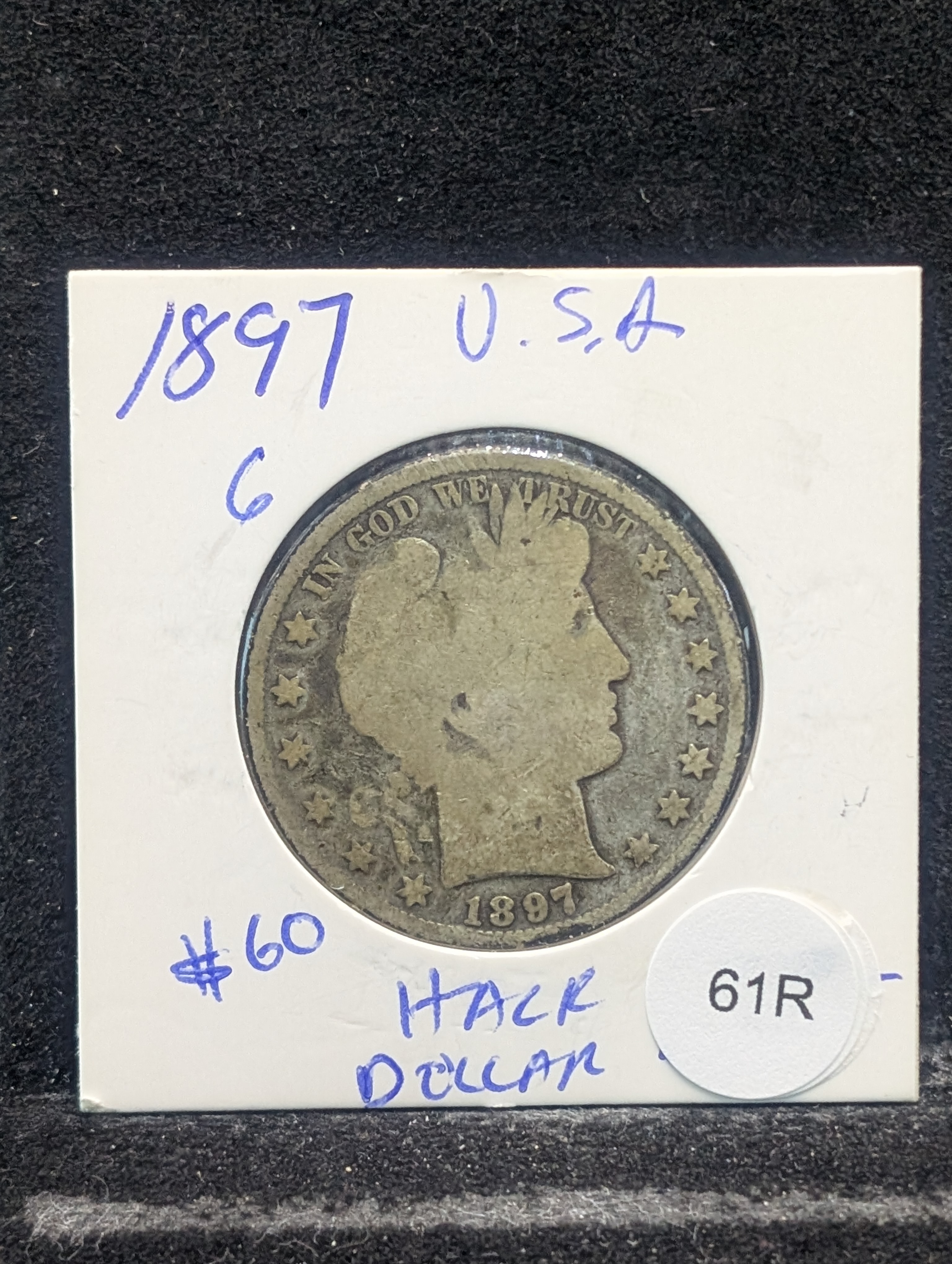 1897 Silver Barber Half Dollar - 129 Years Old!