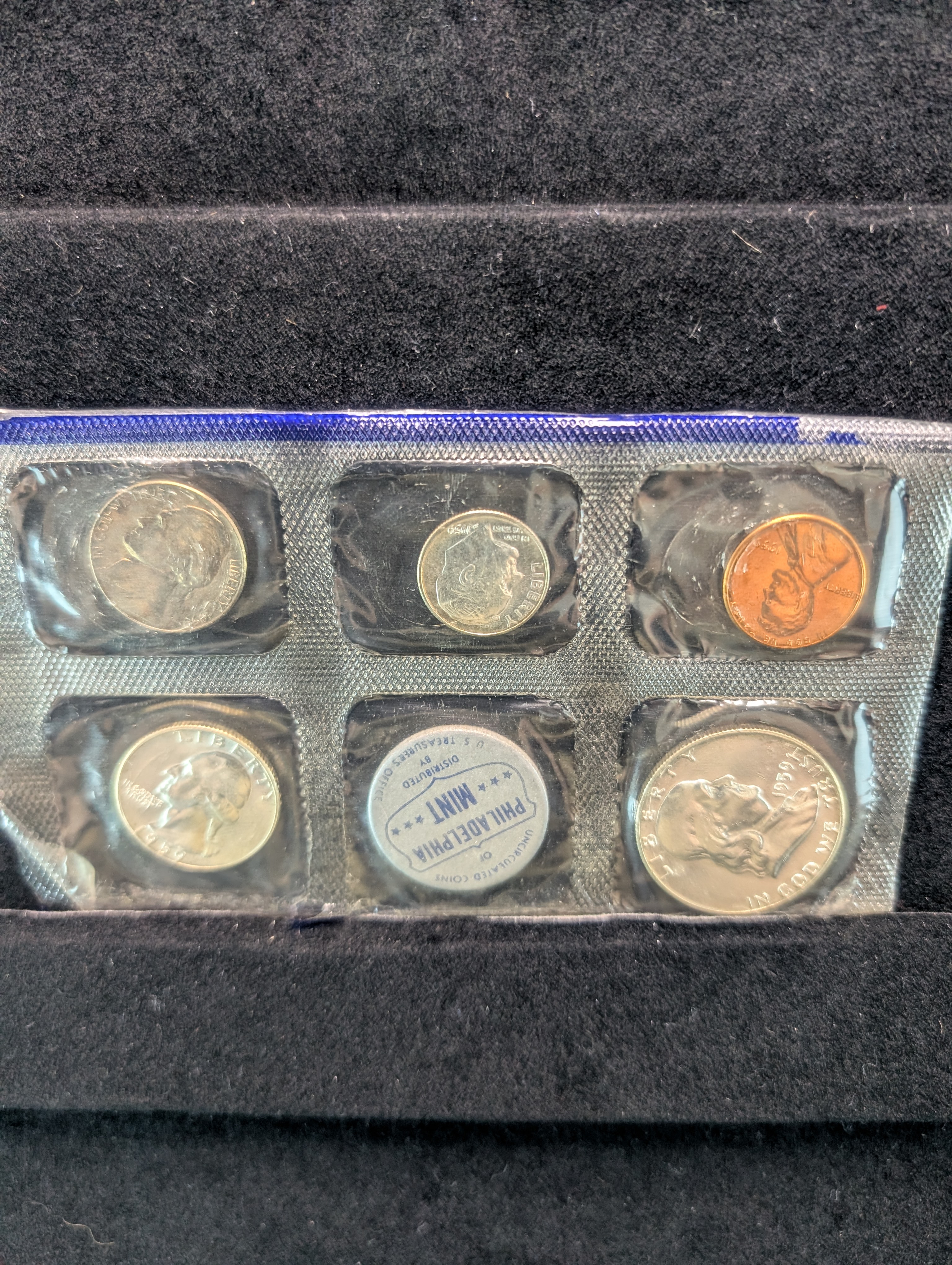 1959-P & D Unc. U.S. Mint Set, without box - Six 90% Silver Coins