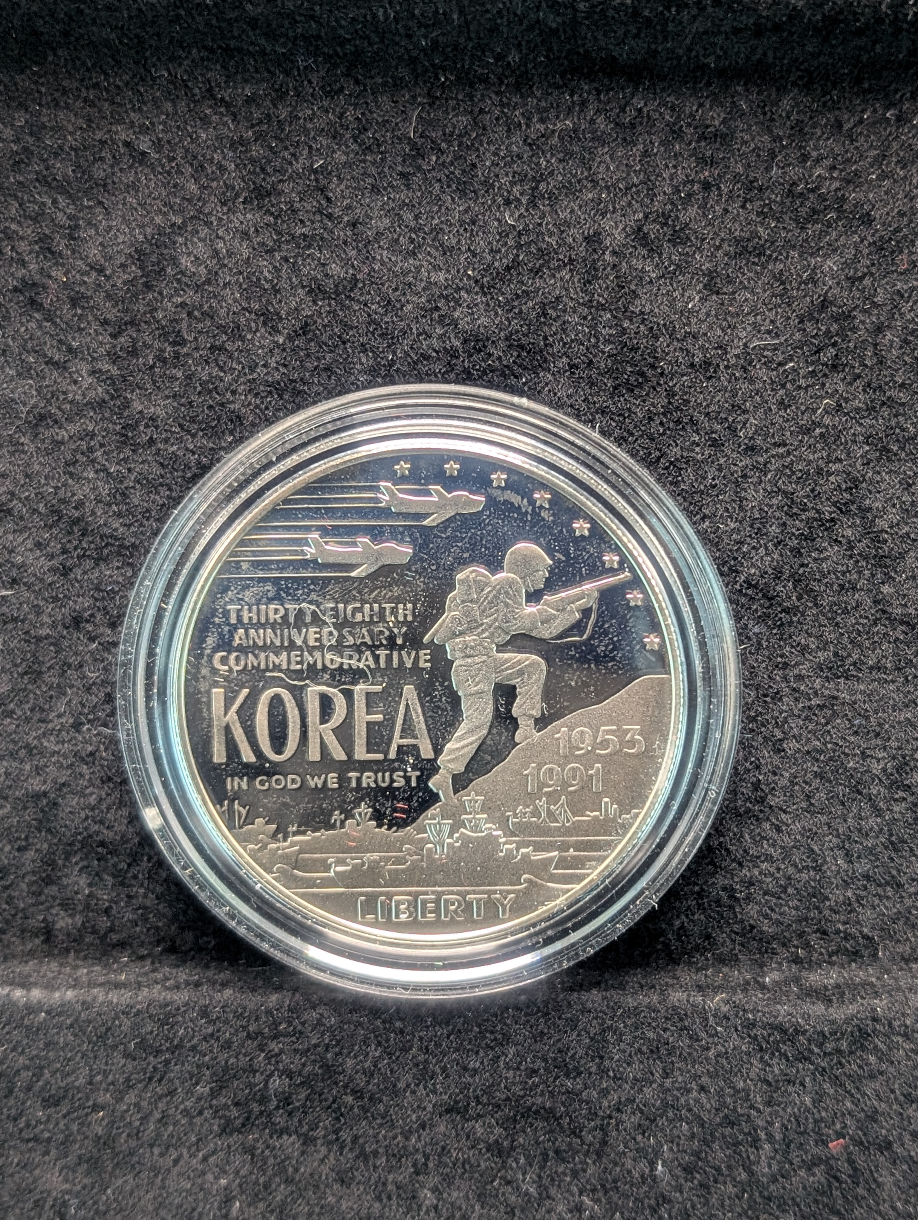 1991-P U.S. Korean War Memorial Coin in OGP, 90% Silver 26.73g