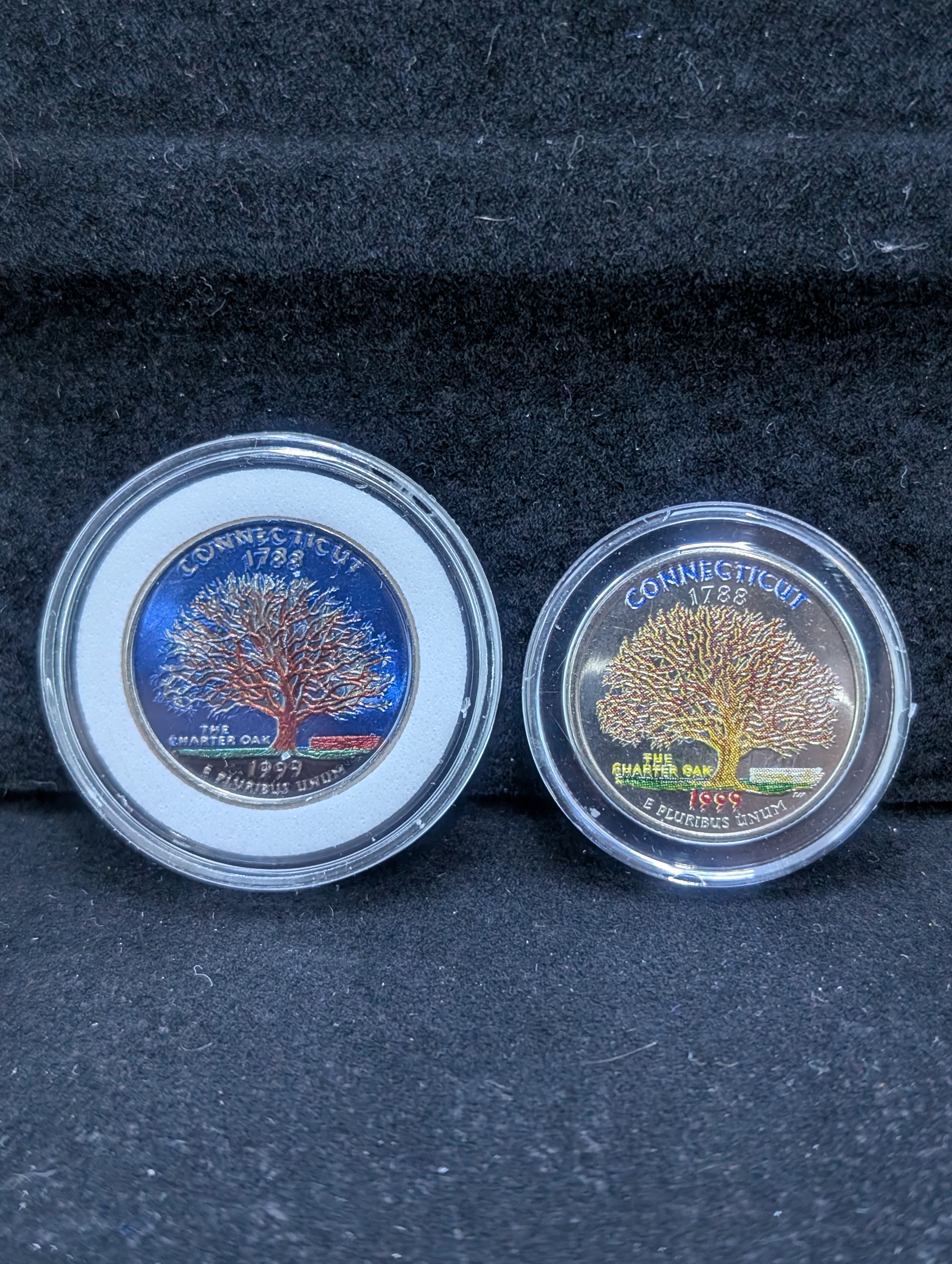 1999 P&D Colorized Connecticut Washington Quarters