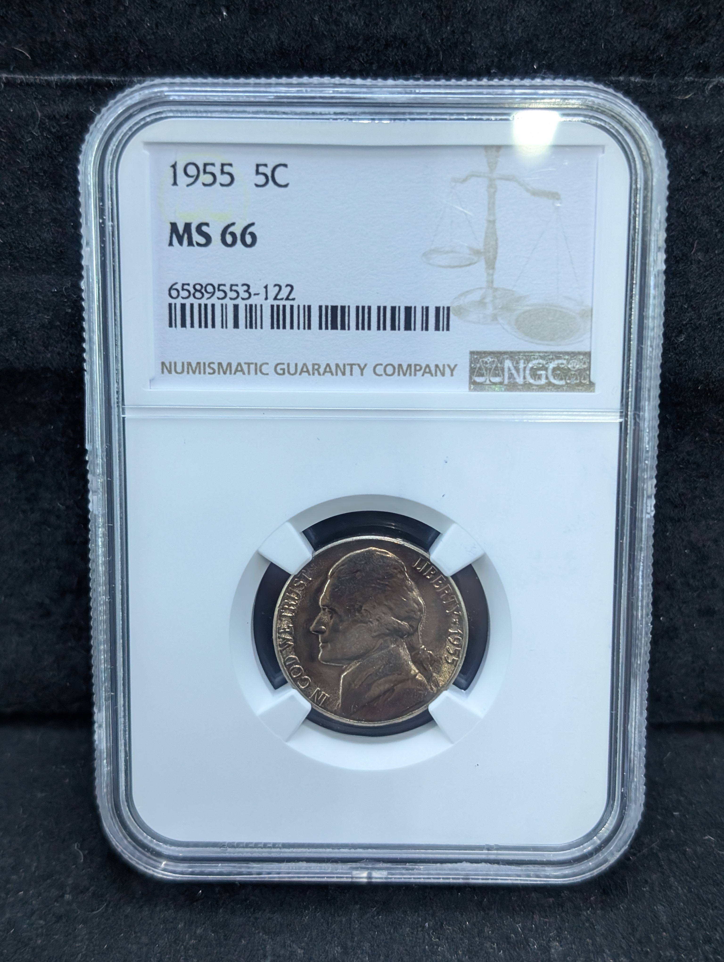 1955 Jefferson Nickel NGC MS 66