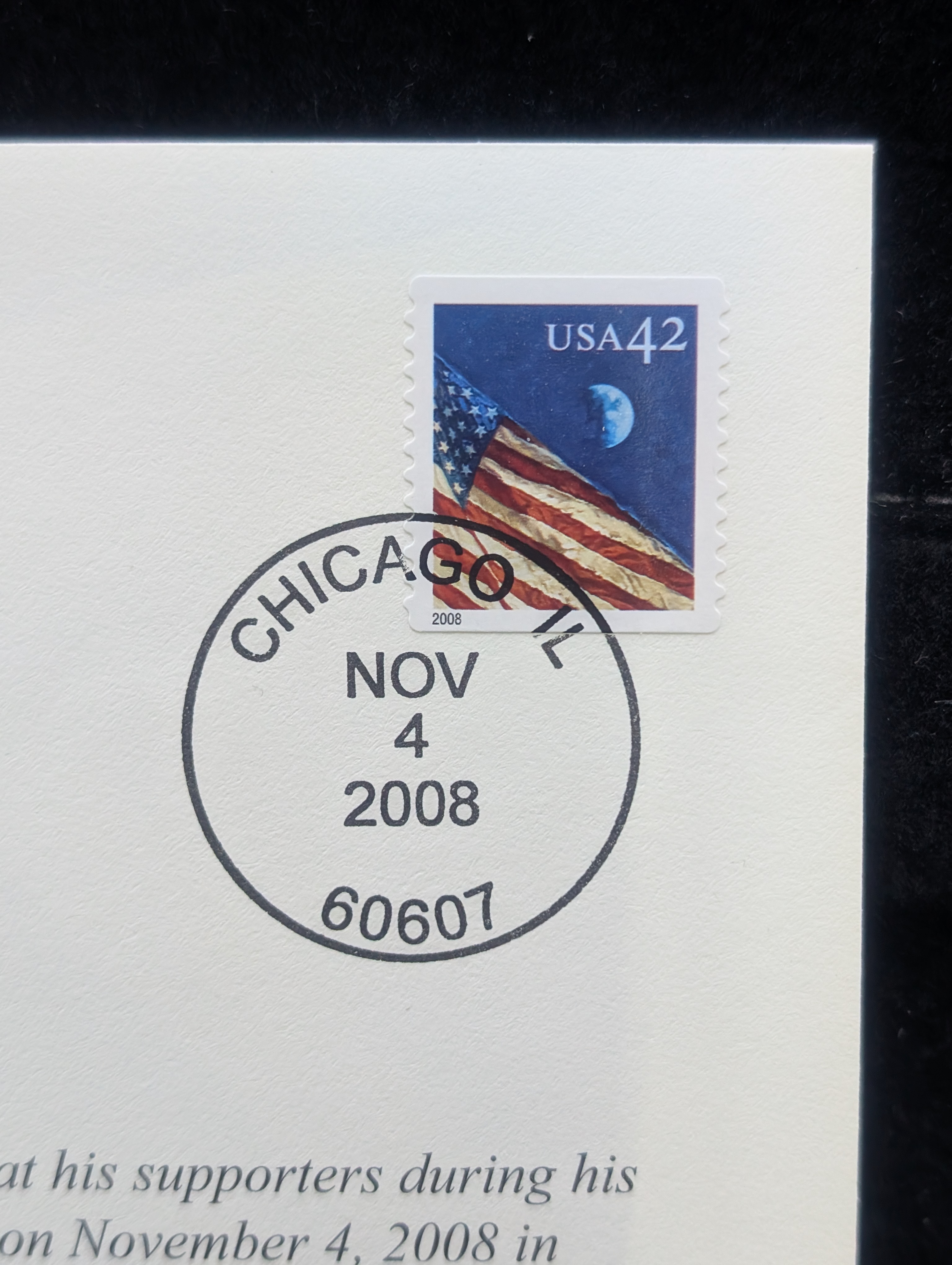 2008 Special Piece of History Barack Obama First Day Cachet