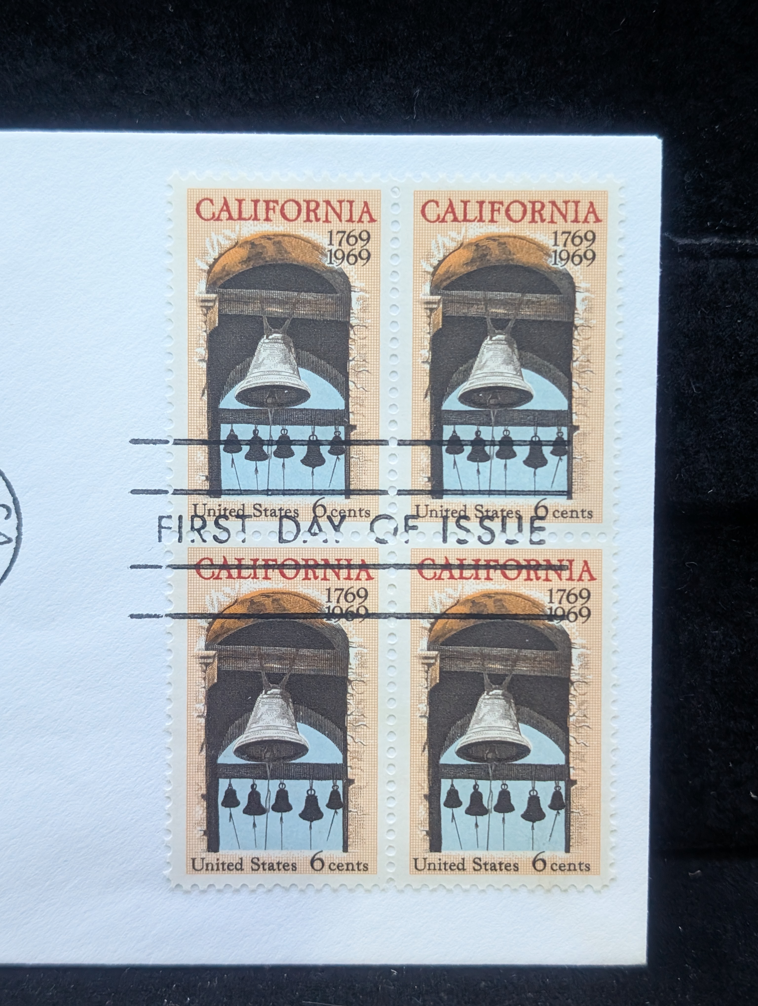 Rare 4 Block "California" First Day Cachet
