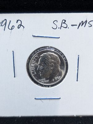 1962 Roosevelt Dime Split Bands, Full Torch, 90% Silver Condition PLEASE NOTE Some coins may 