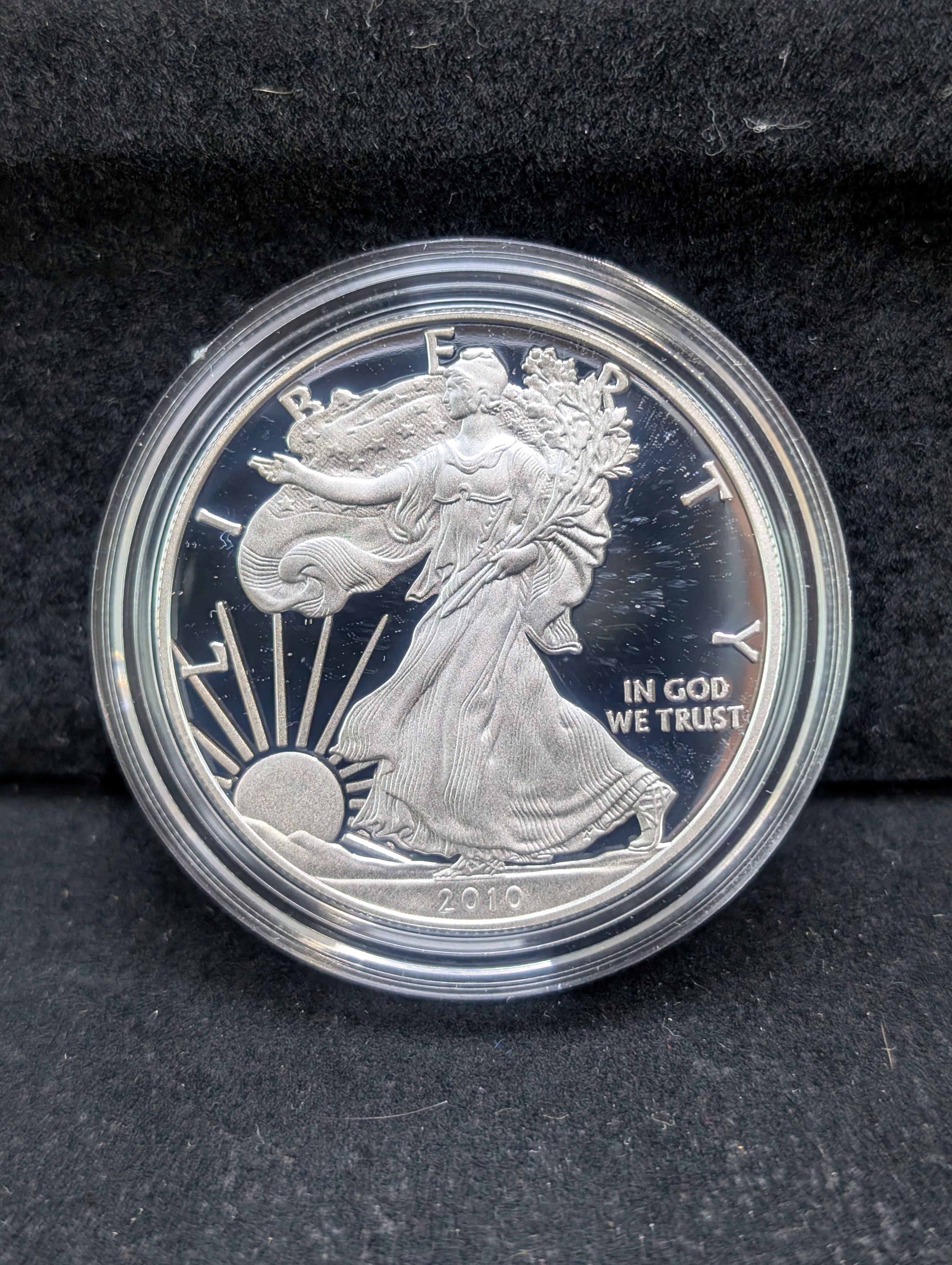 2010-W Proof American Silver Eagle .999 Fine Silver One Troy Ounce In OGB & COA
