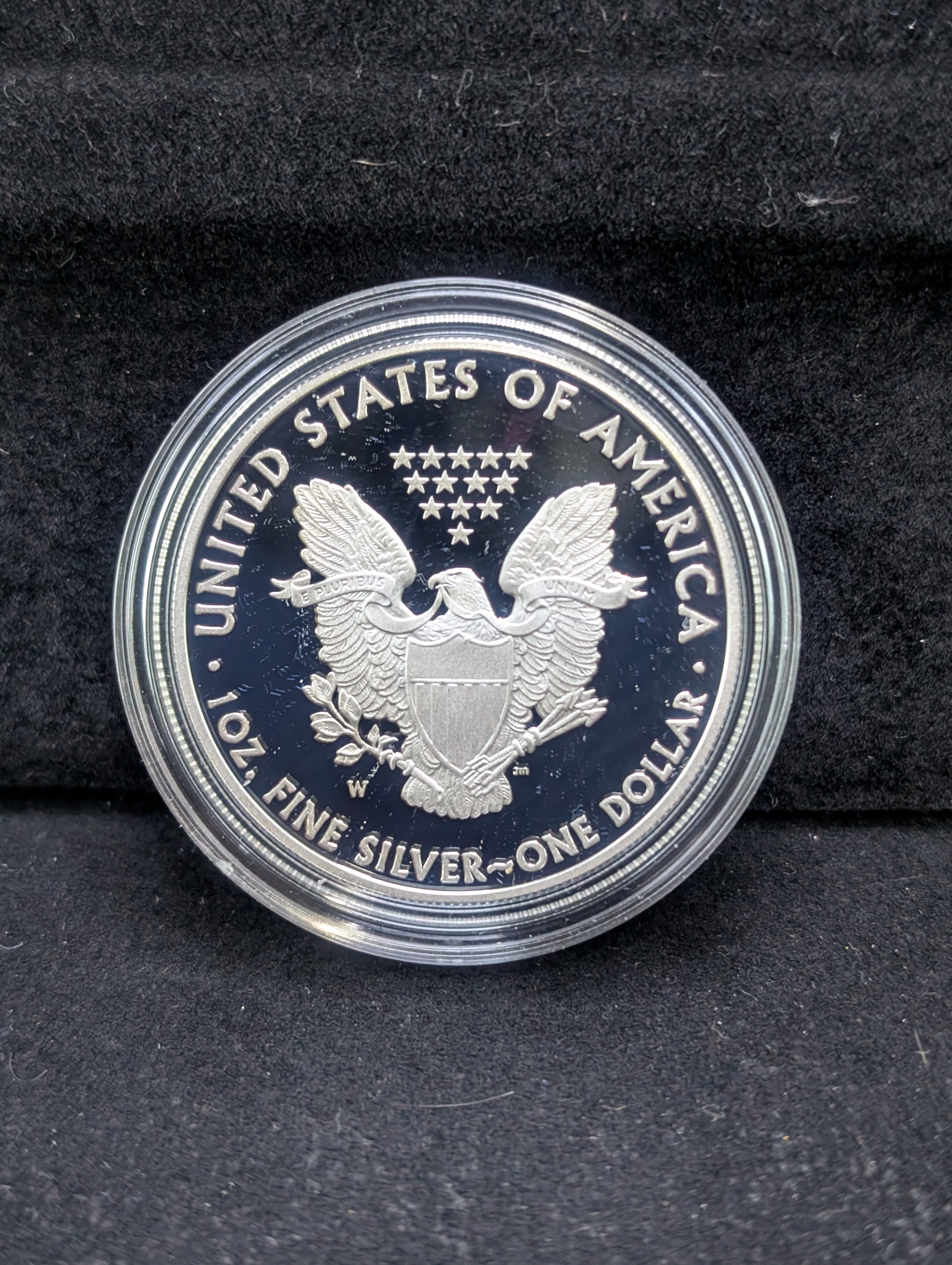 2010-W Proof American Silver Eagle .999 Fine Silver One Troy Ounce In OGB & COA