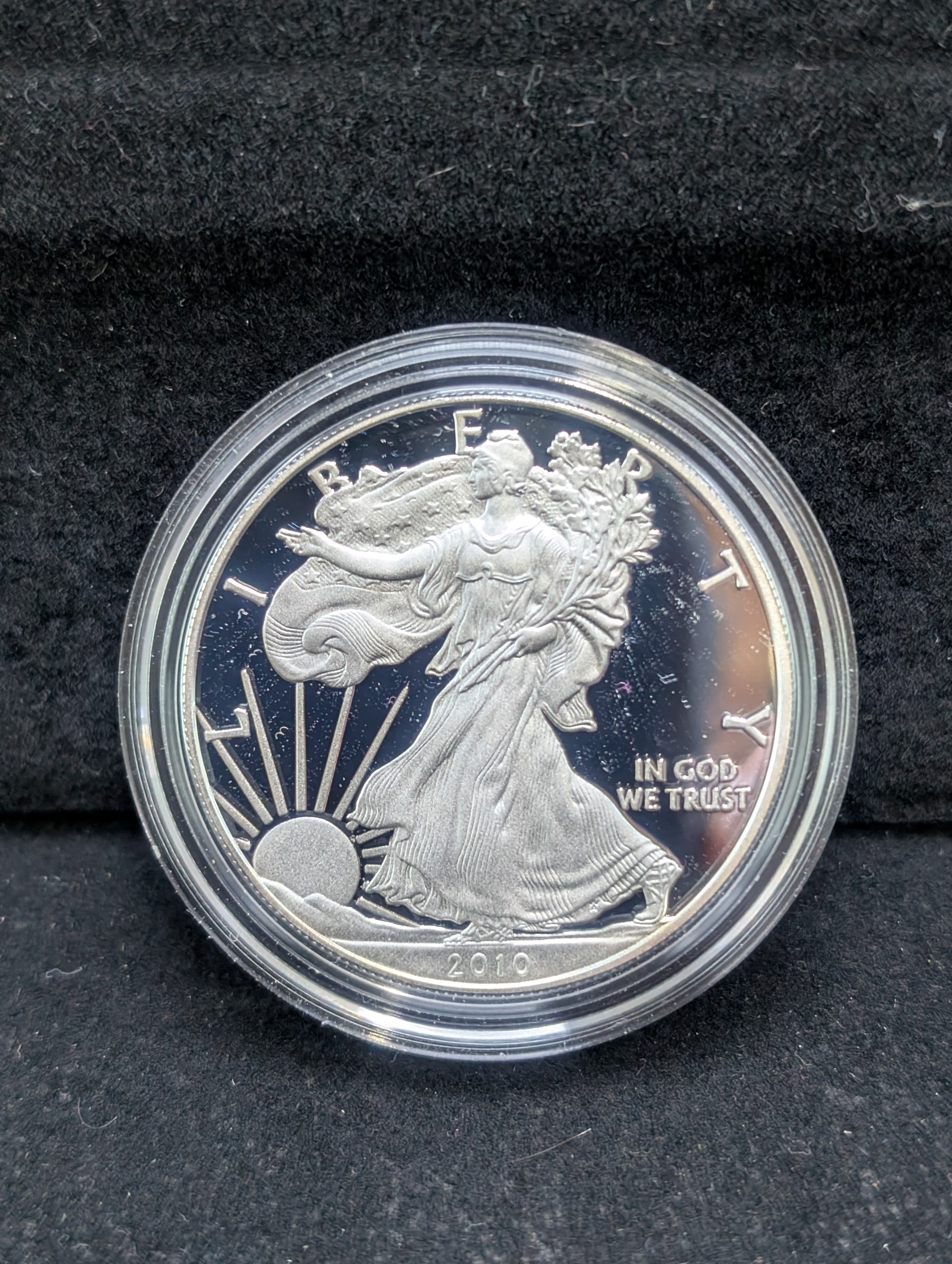 2010-W Proof American Silver Eagle .999 Fine Silver One Troy Ounce In OGB & COA