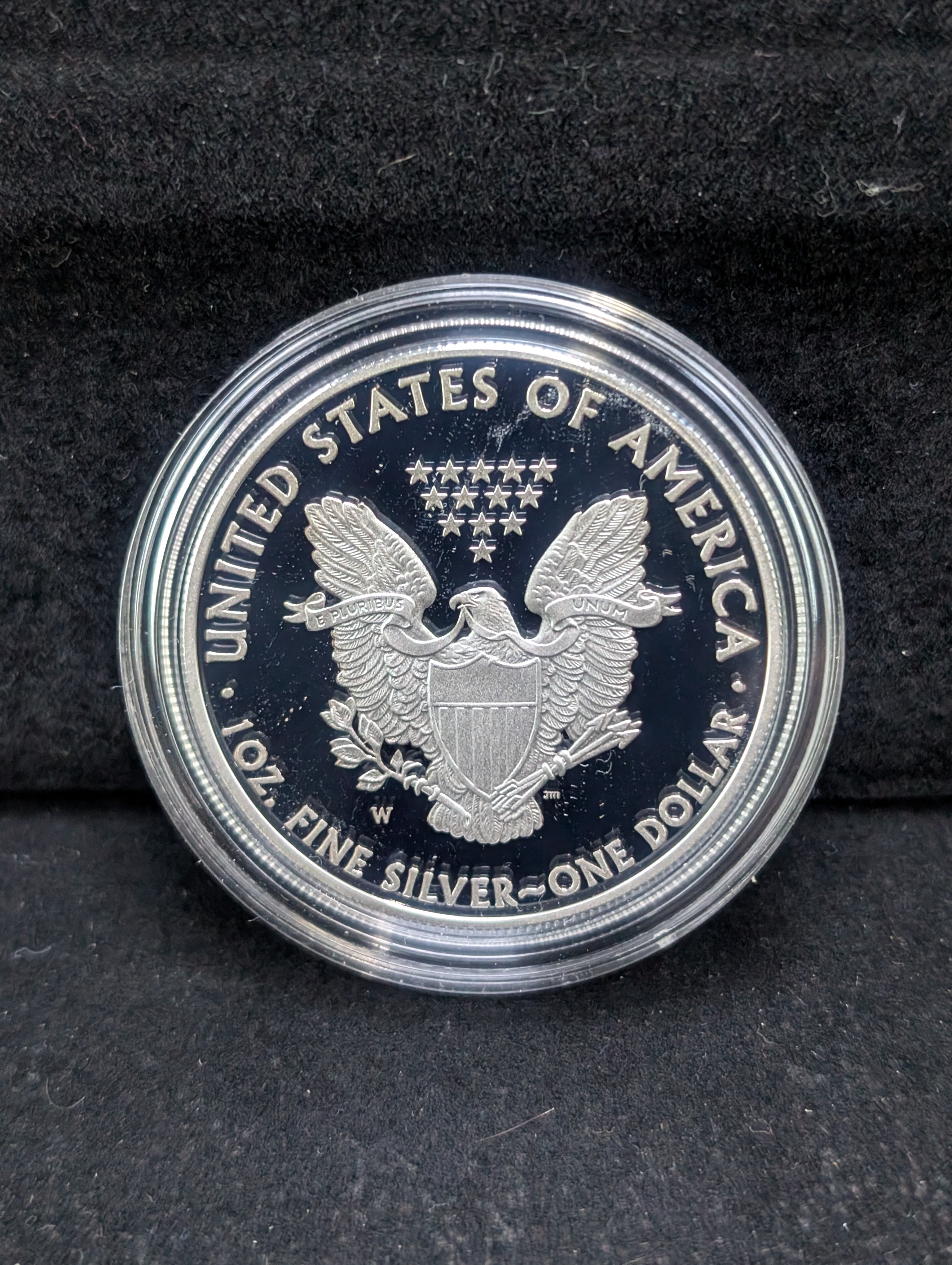 2010-W Proof American Silver Eagle .999 Fine Silver One Troy Ounce In OGB & COA