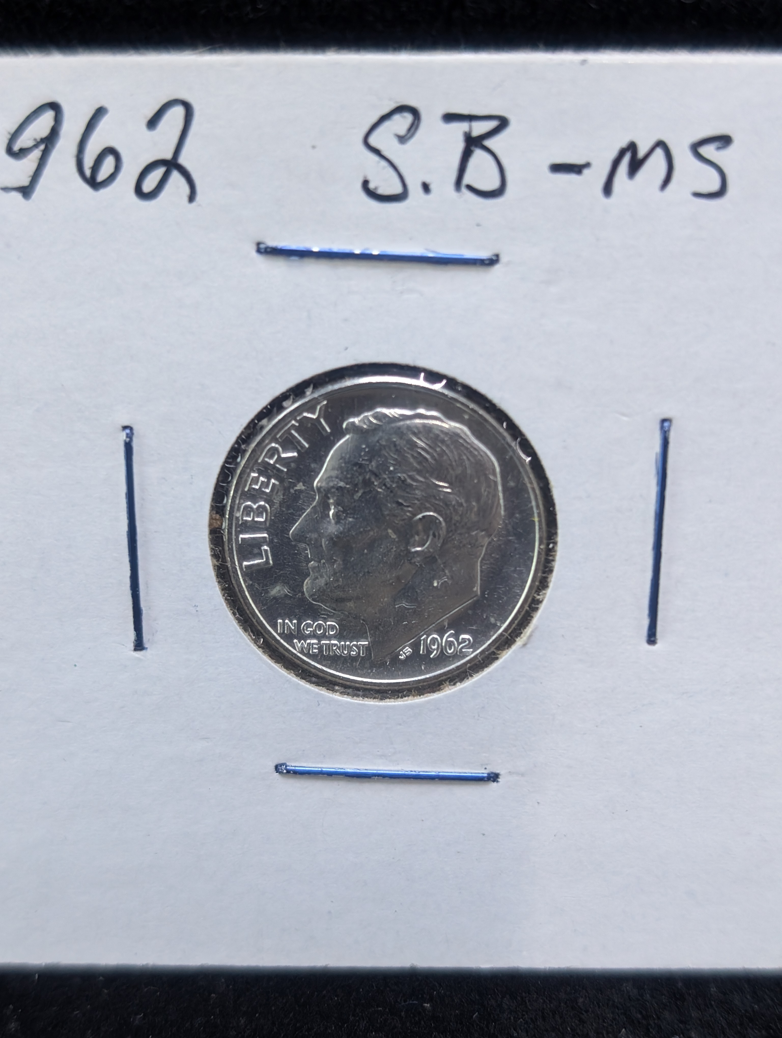 1962 Roosevelt Dime Split Bands, 90% Silver