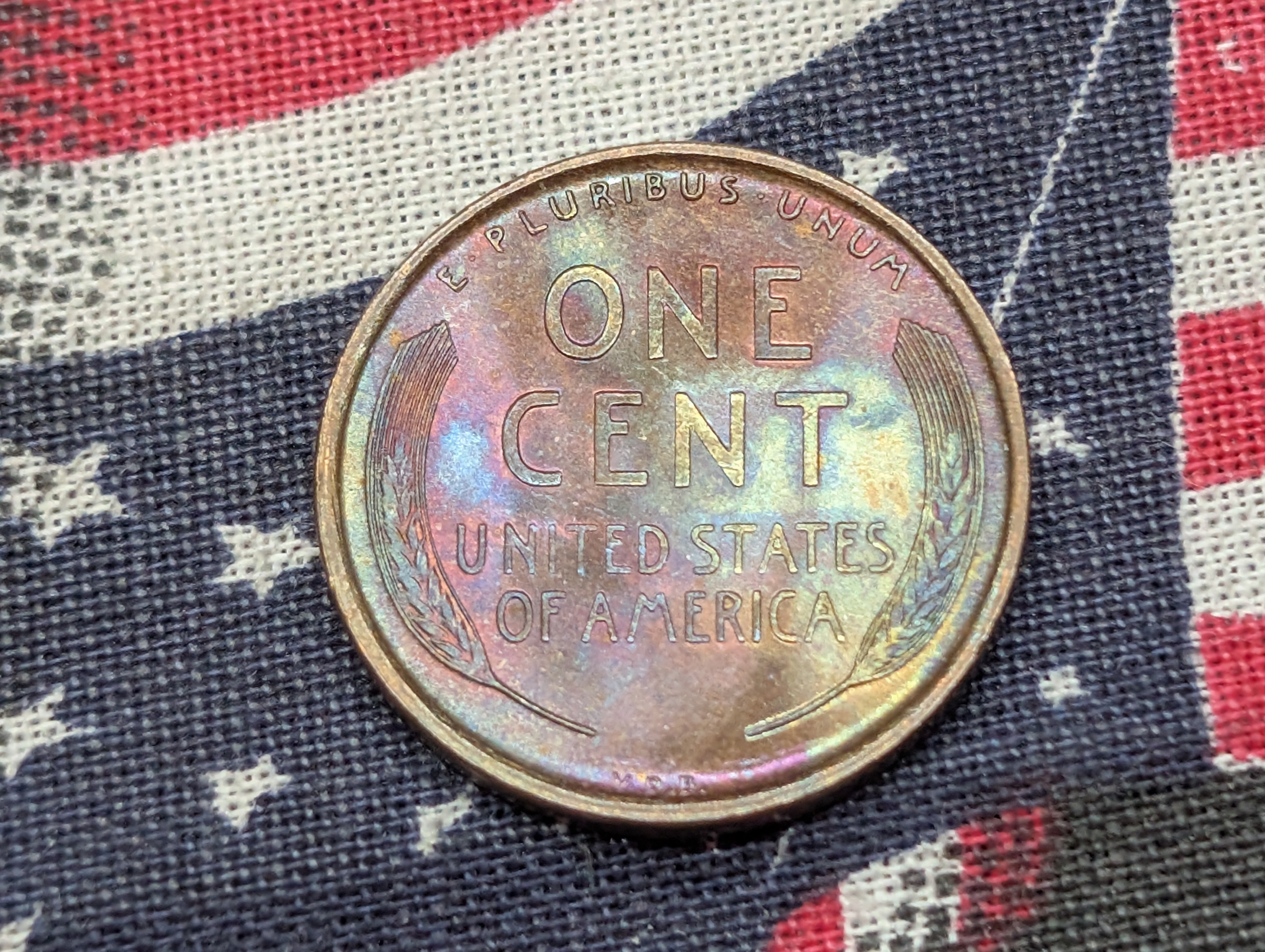 1909 VDB Lincoln Wheat Cent - Iridescent Blue Toning!!