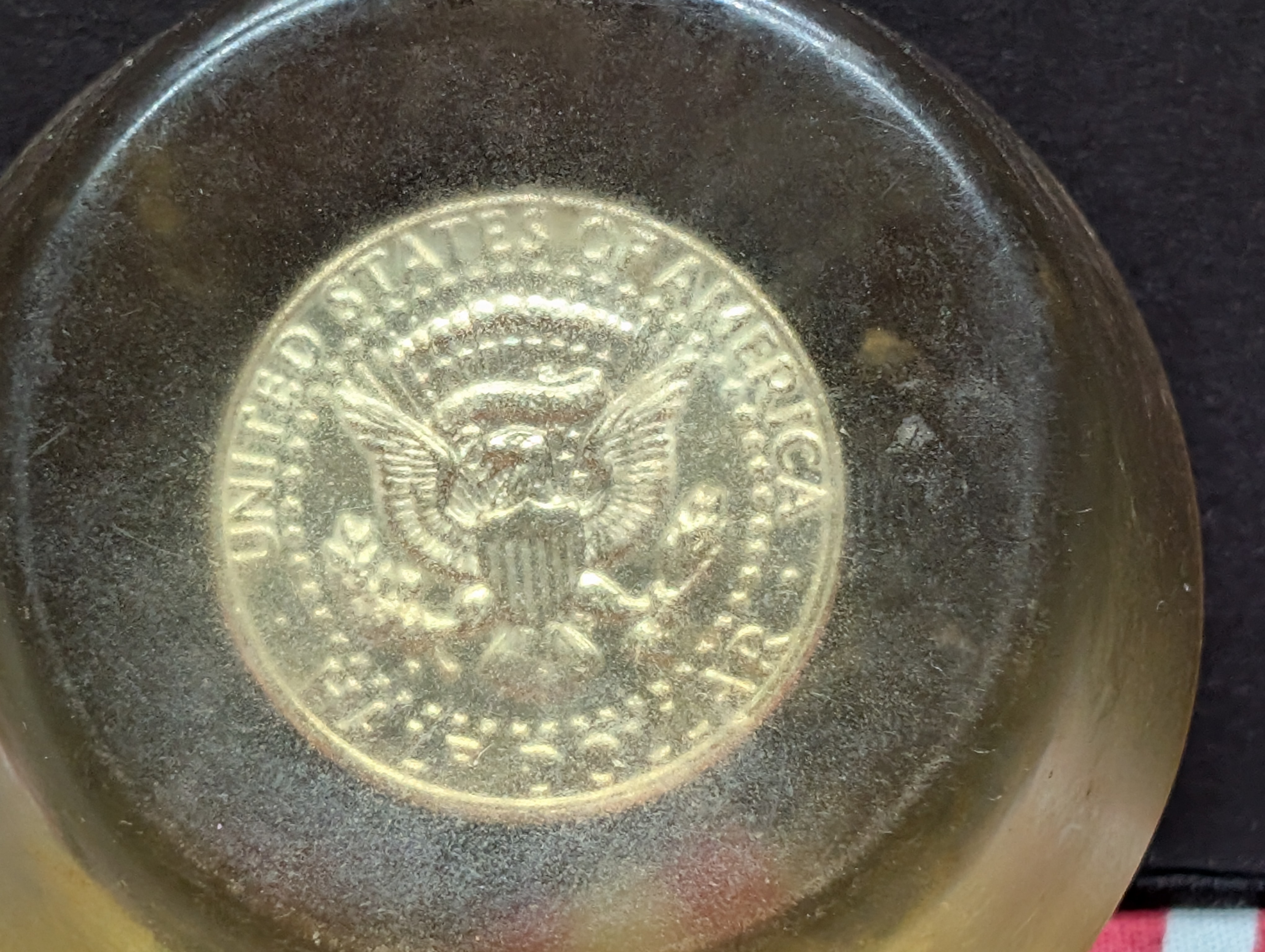1964 Kennedy 90% Silver Half-Dollar - In Lucite Paper weight