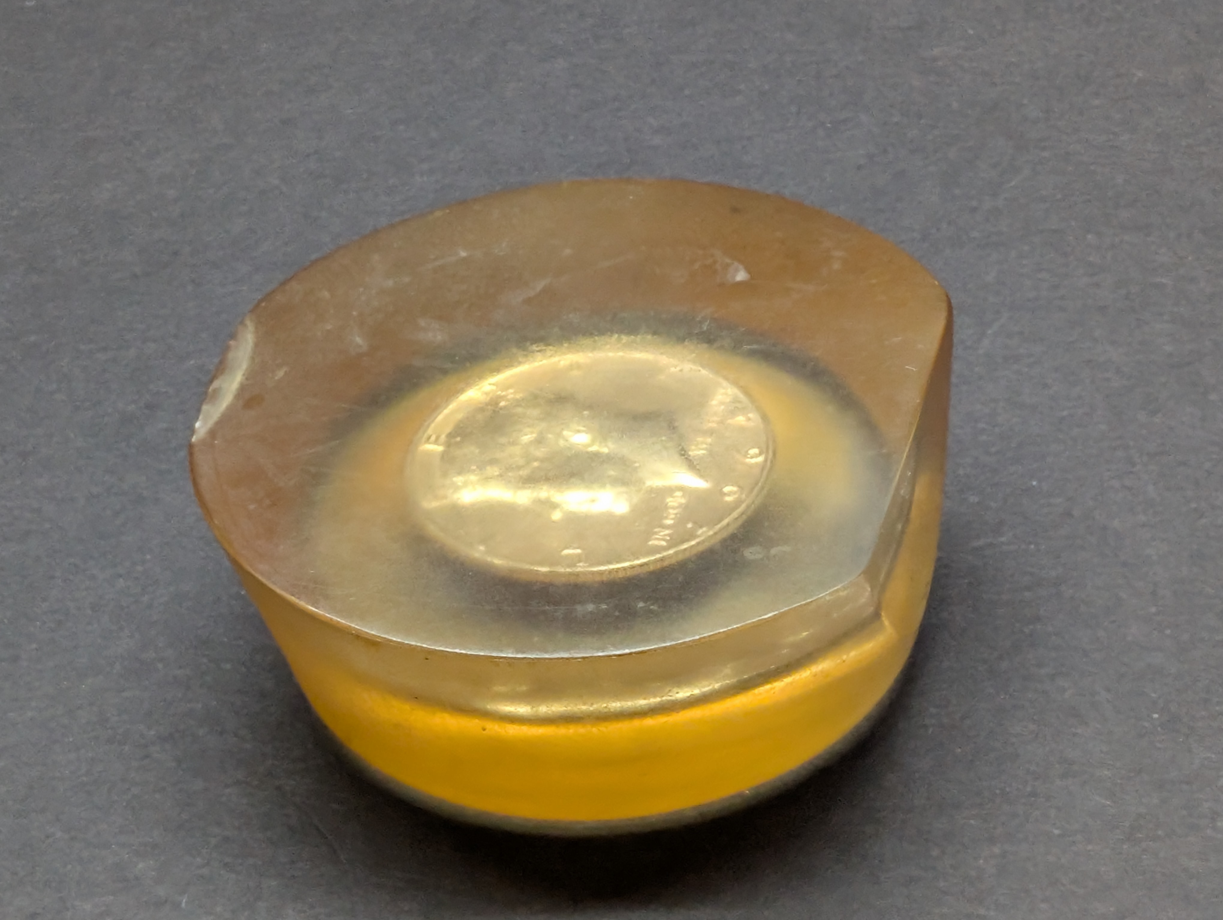 1964 Kennedy 90% Silver Half-Dollar - In Lucite Paper weight
