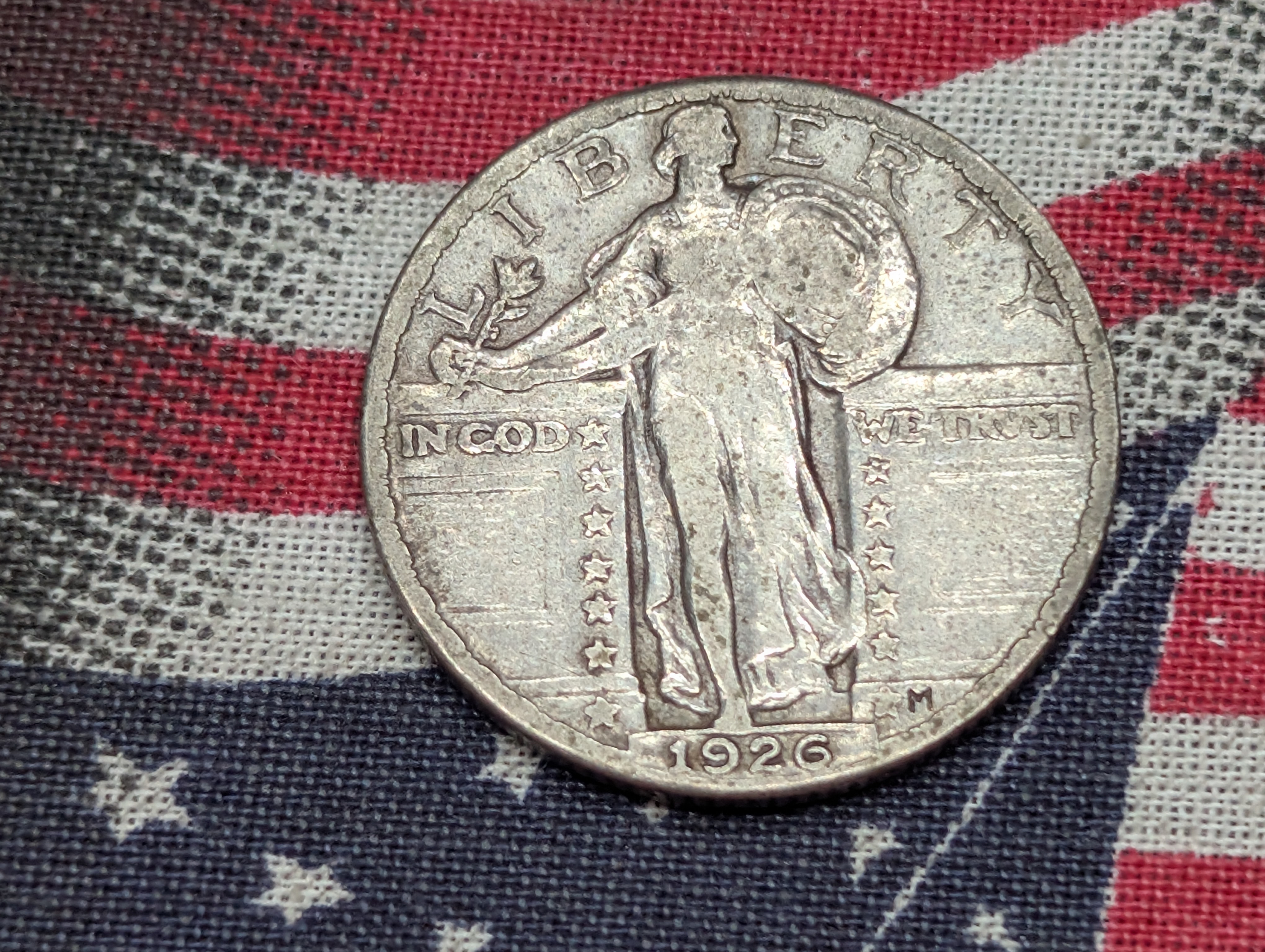 1926 Standing Liberty 90% Silver Quarter