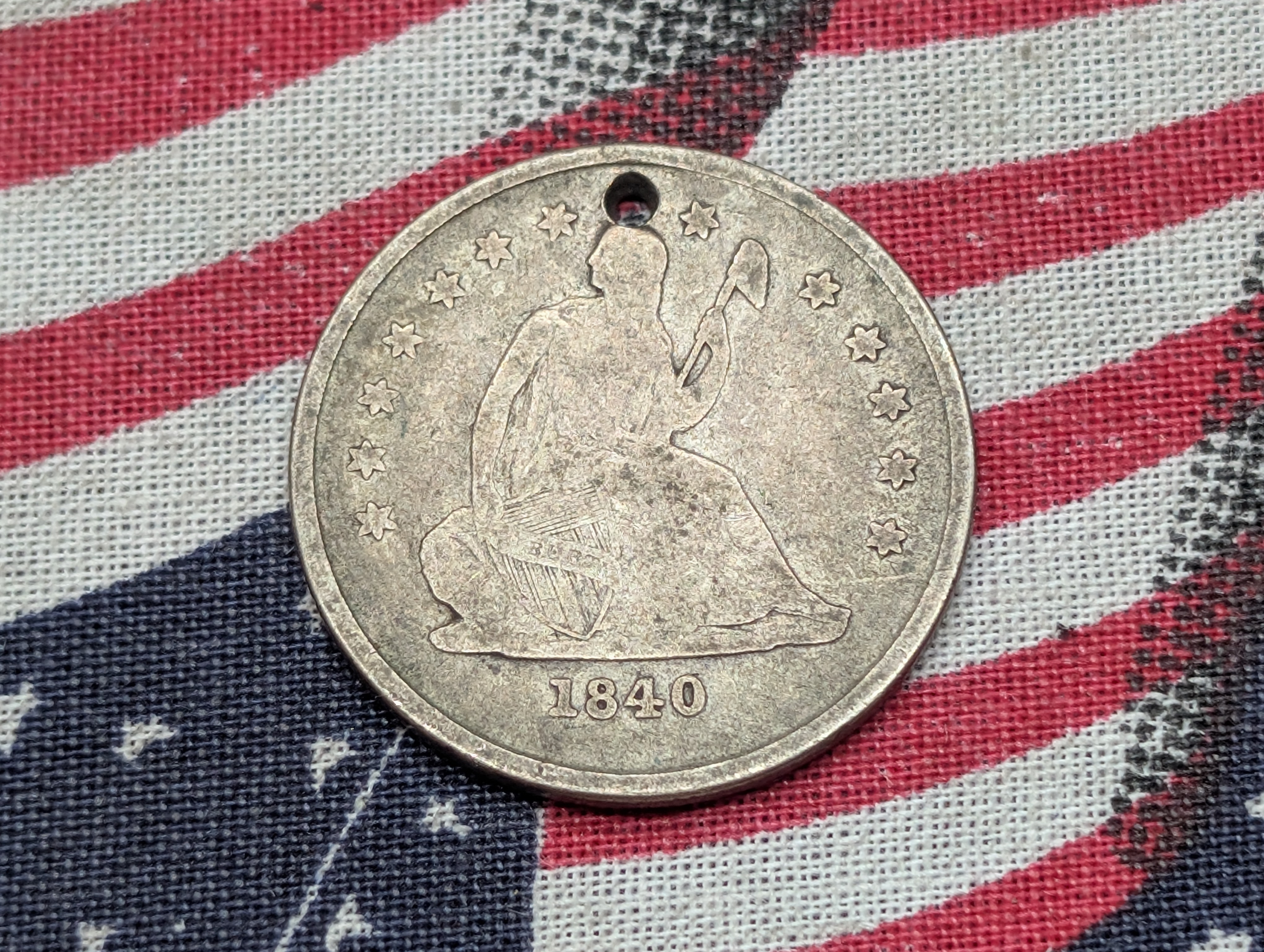 1840 Seated Liberty 90% SILVER Quarter