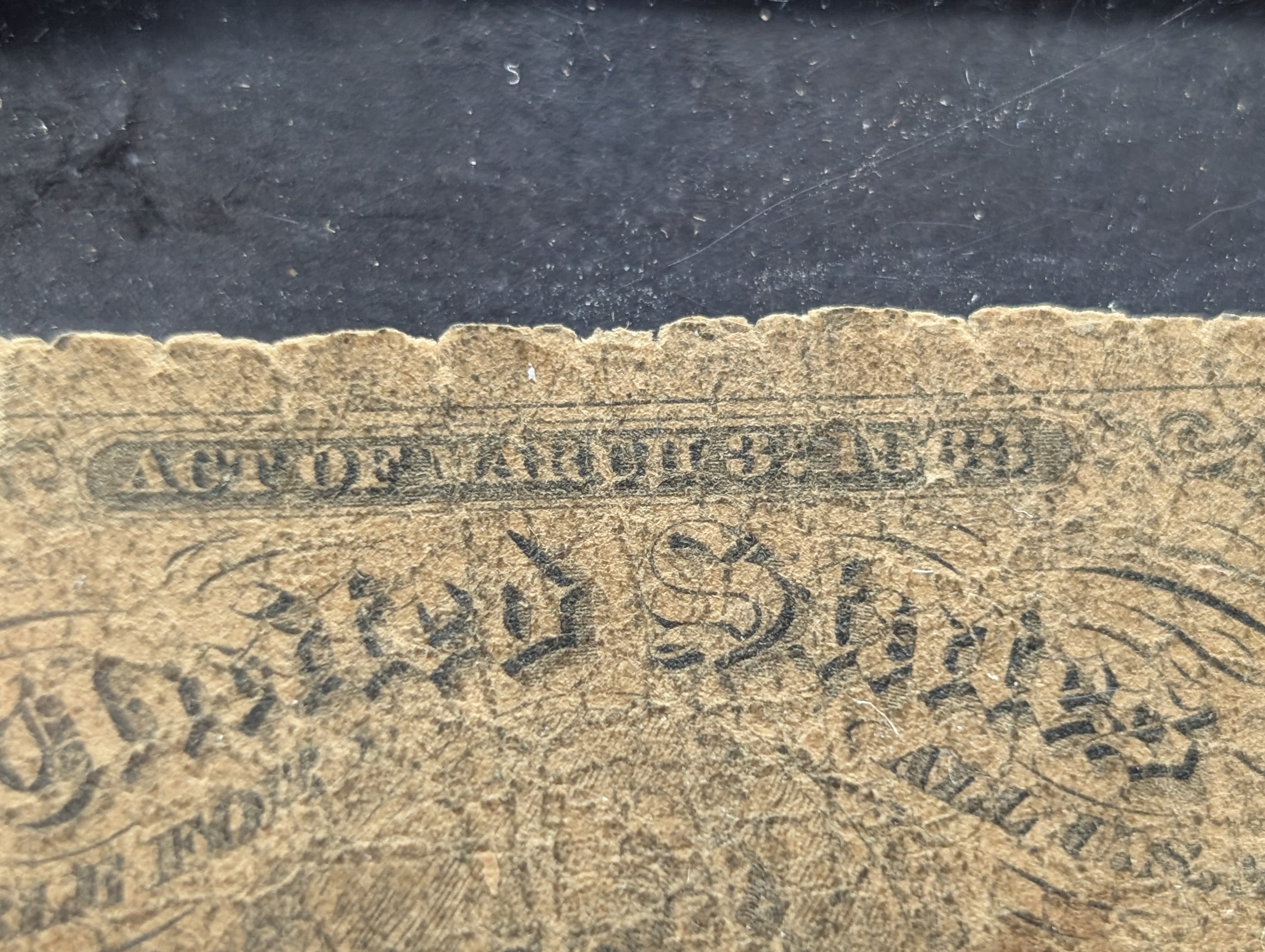 (2) 3-Cent Fractional Currency Notes (top note has a split)