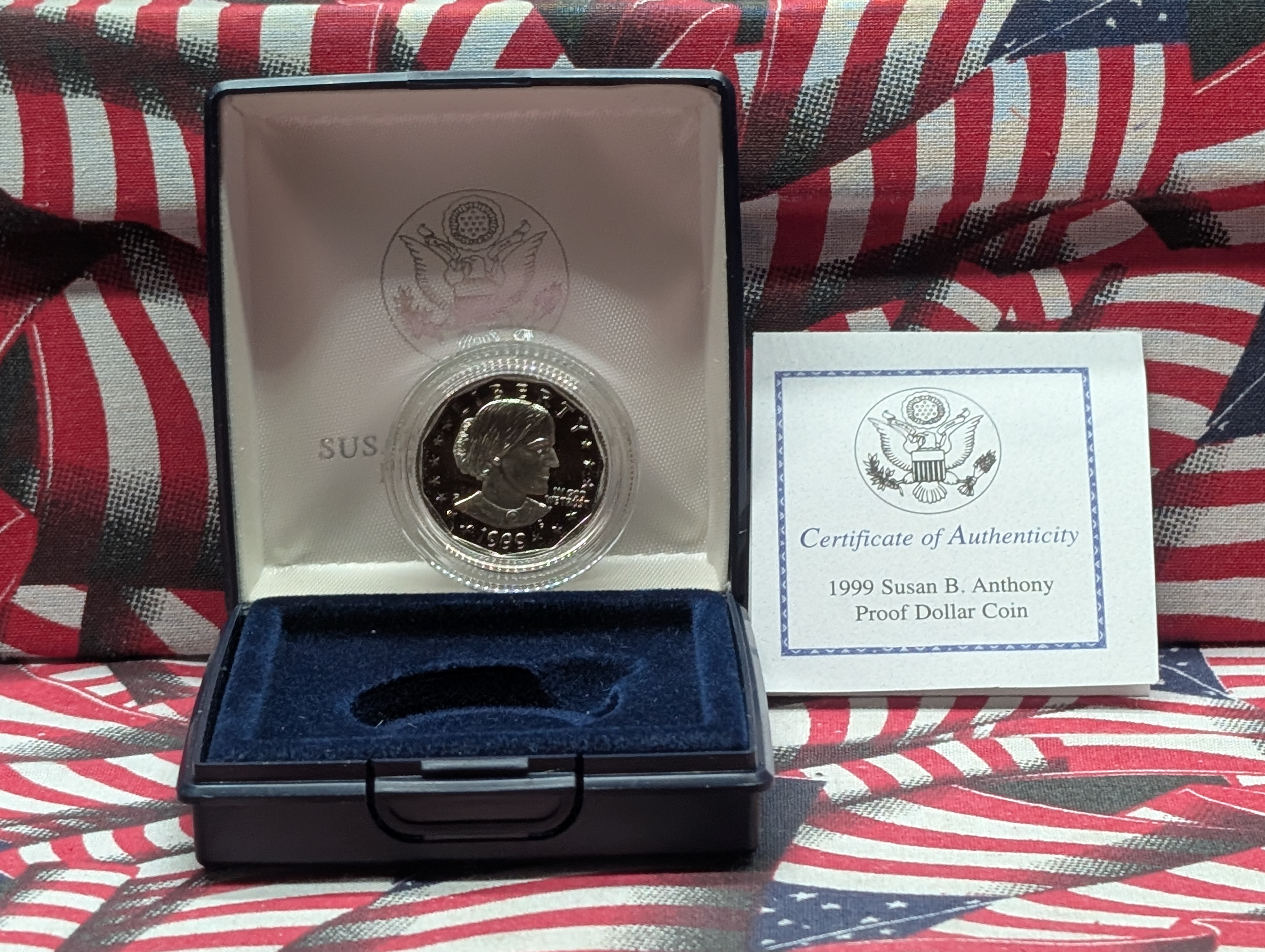 1999 PROOF Susan B. Anthony Dollar - Includes COA & Case