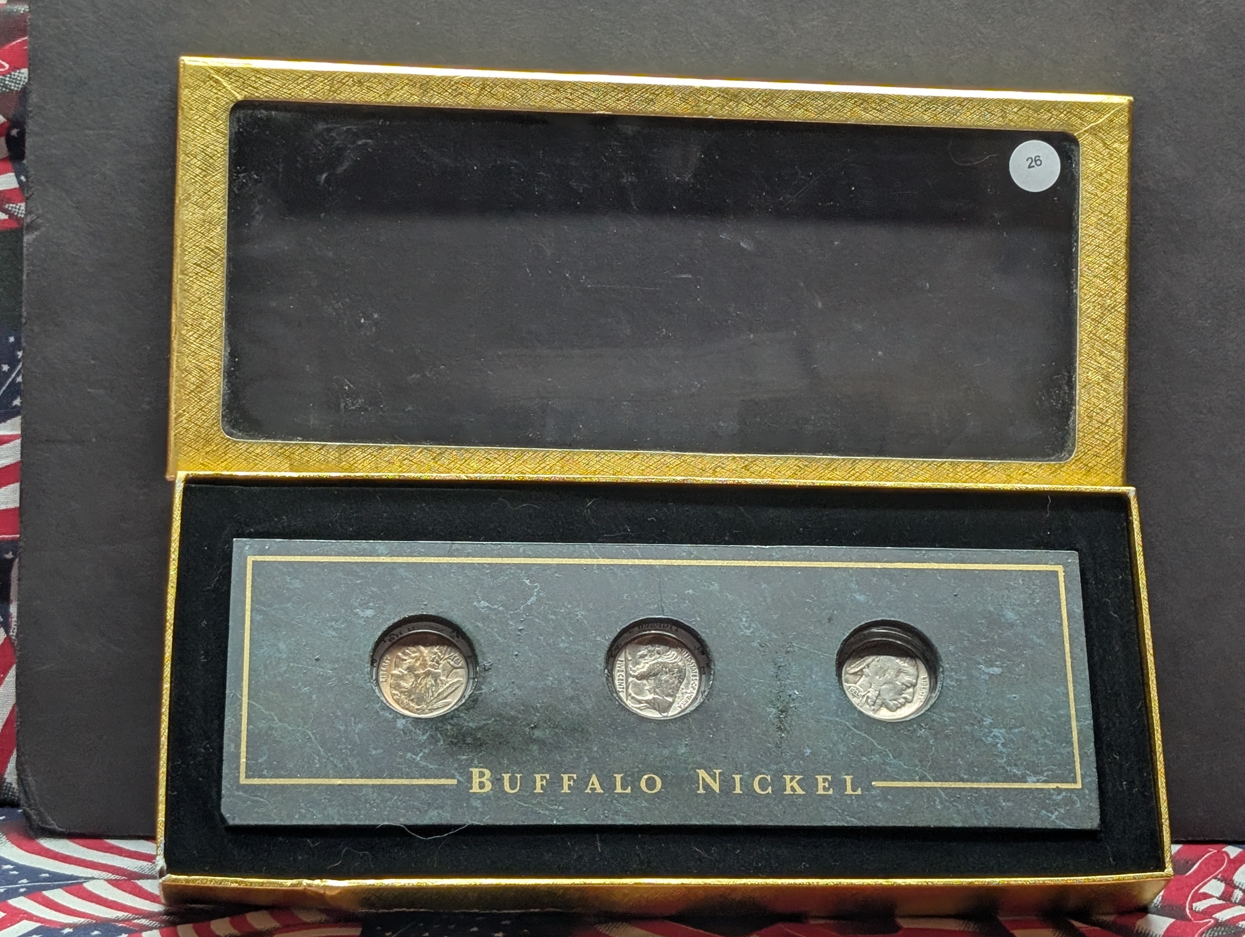 Three-Coin Buffalo Nickel Collection in Beautiful Display Case