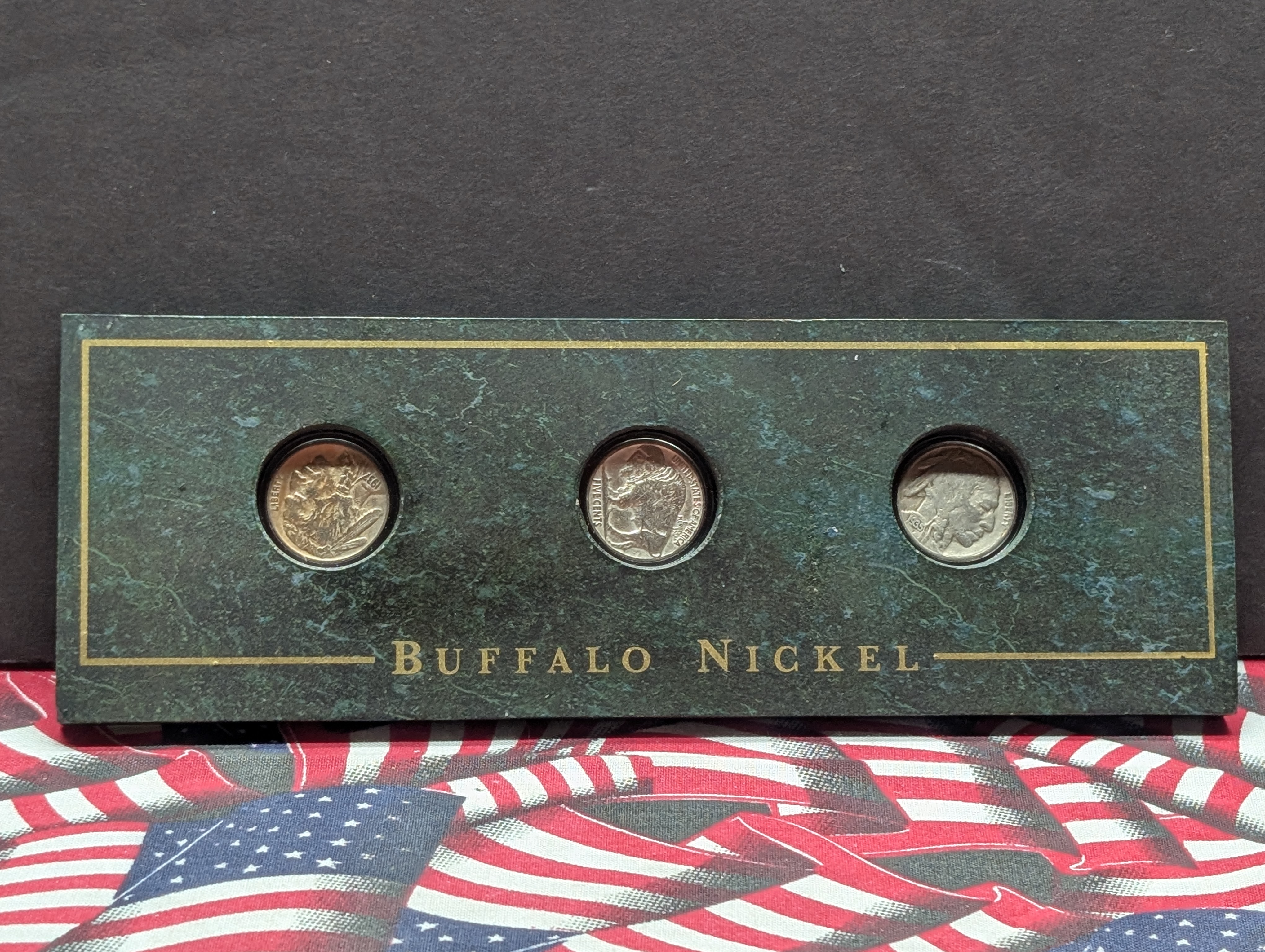 Three-Coin Buffalo Nickel Collection in Beautiful Display Case