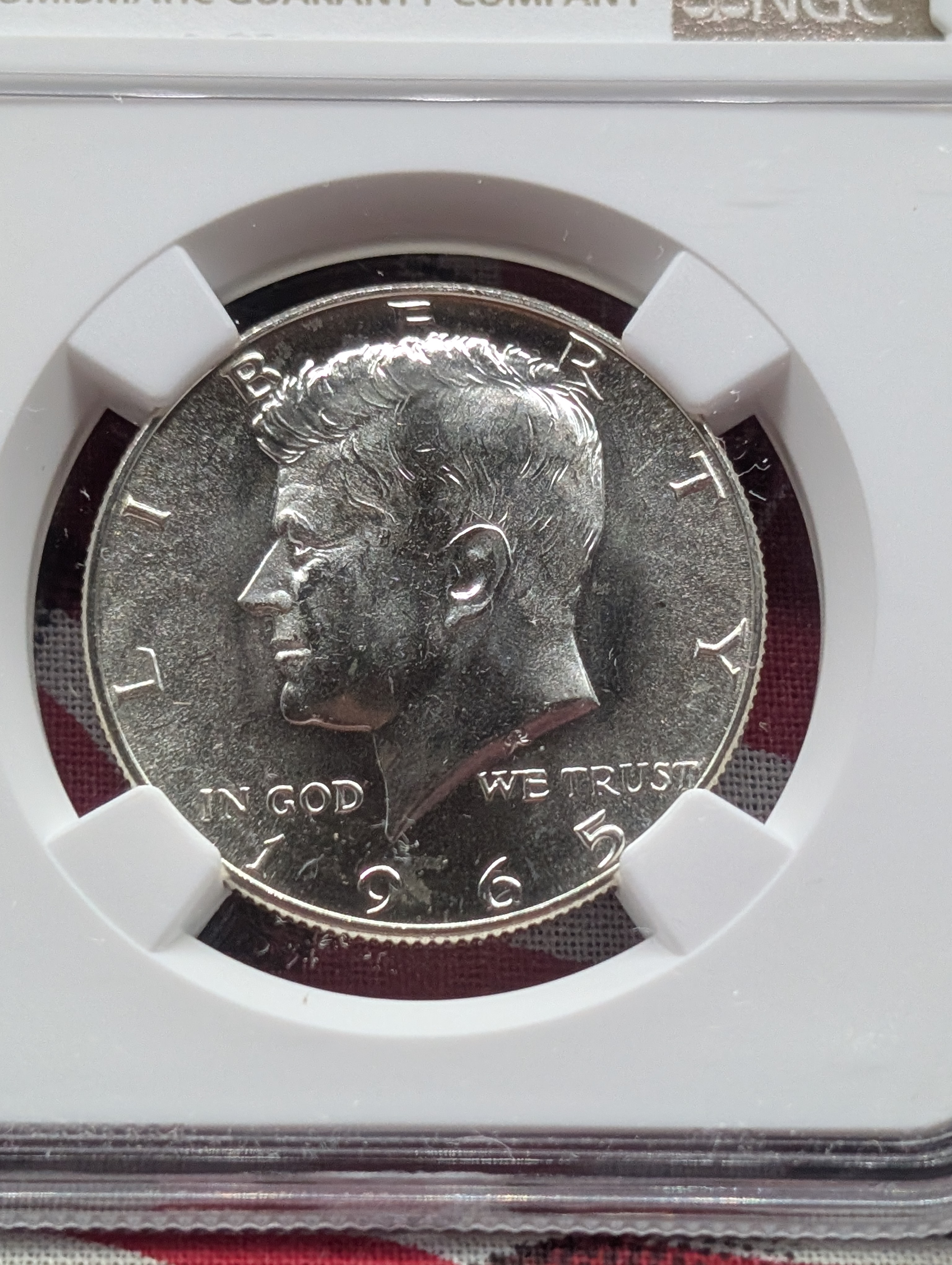 1965 SMS Kennedy 40% Silver Half-Dollar - NGC MS67