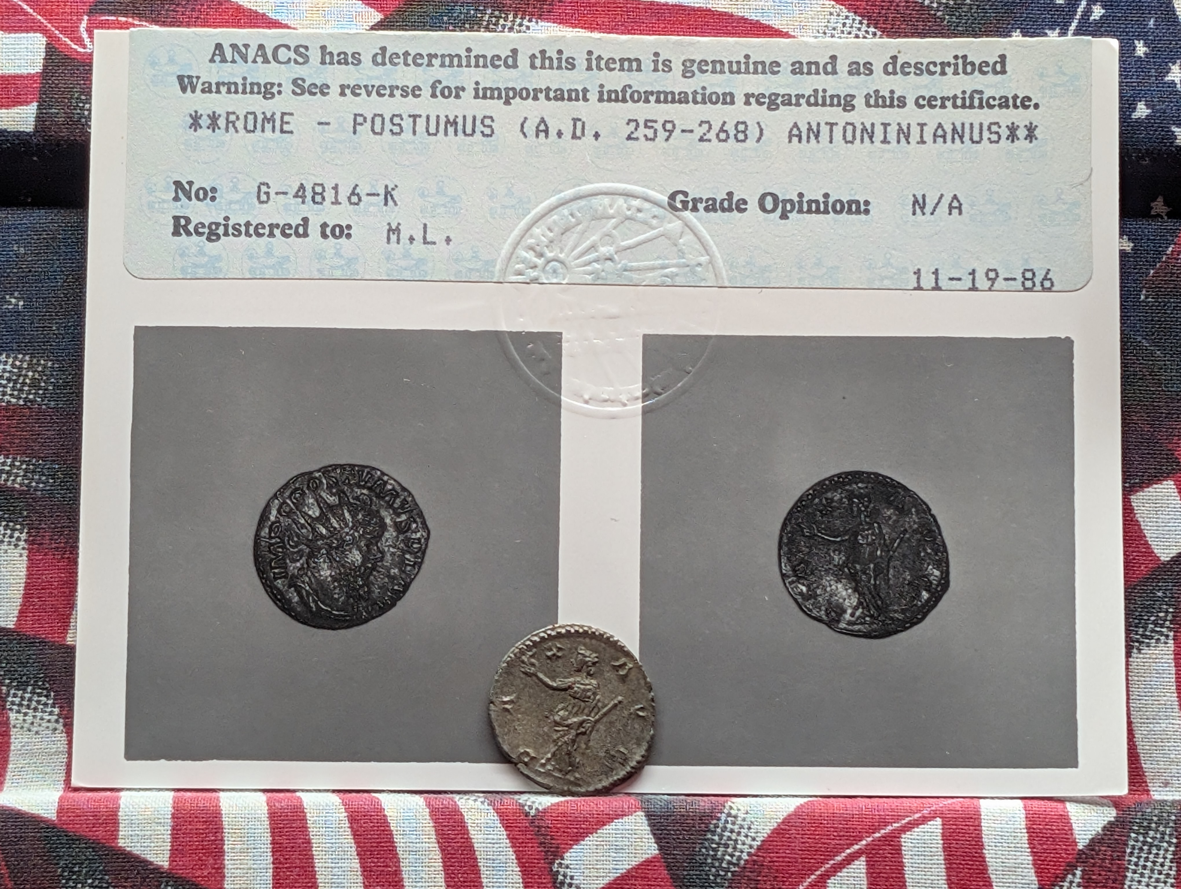 259-268 AD Roman Antoninianus Coin - ANACS Photograde