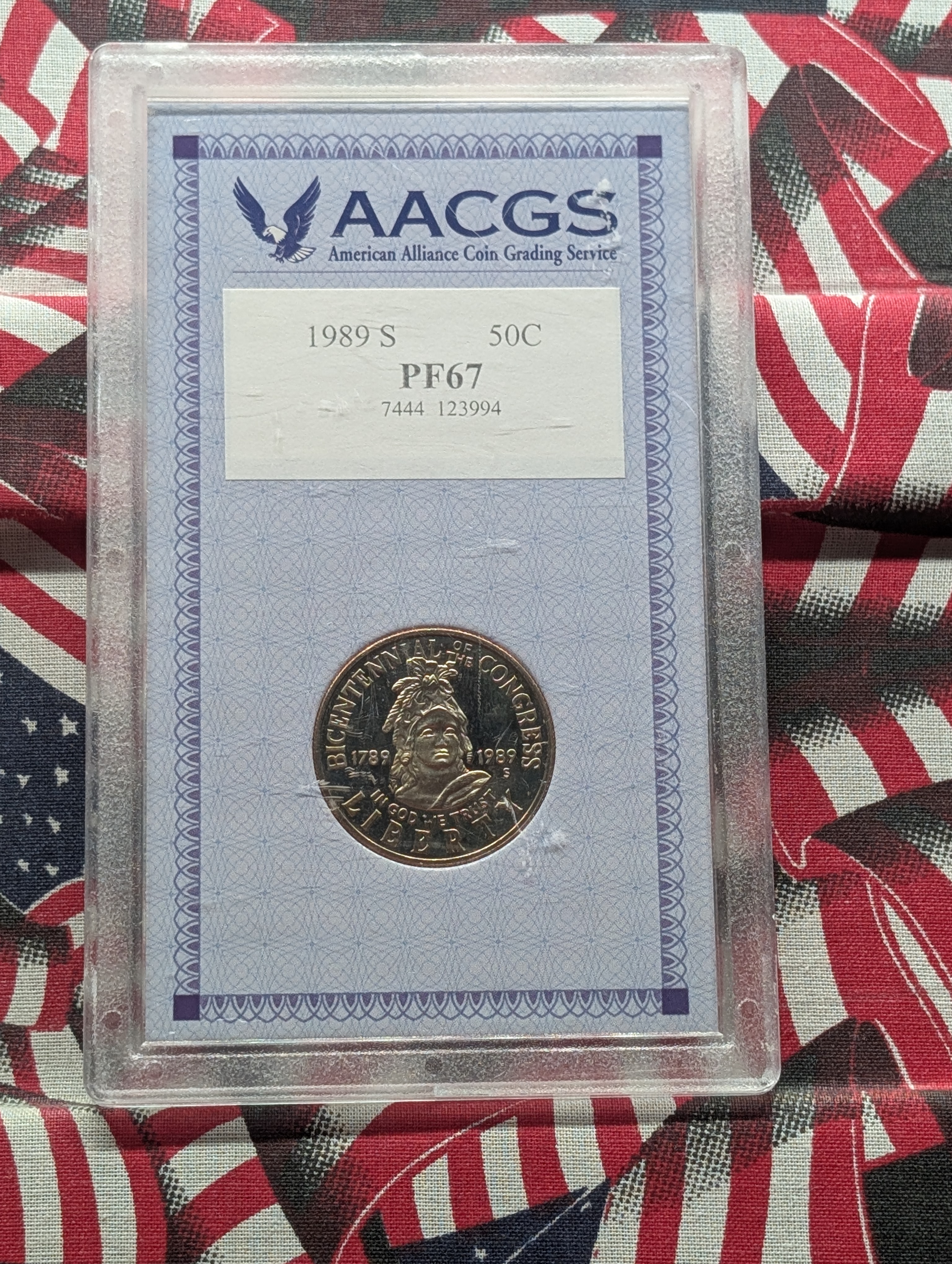 1989-S PROOF Congress Commemorative Half-Dollar - AACGS PF67
