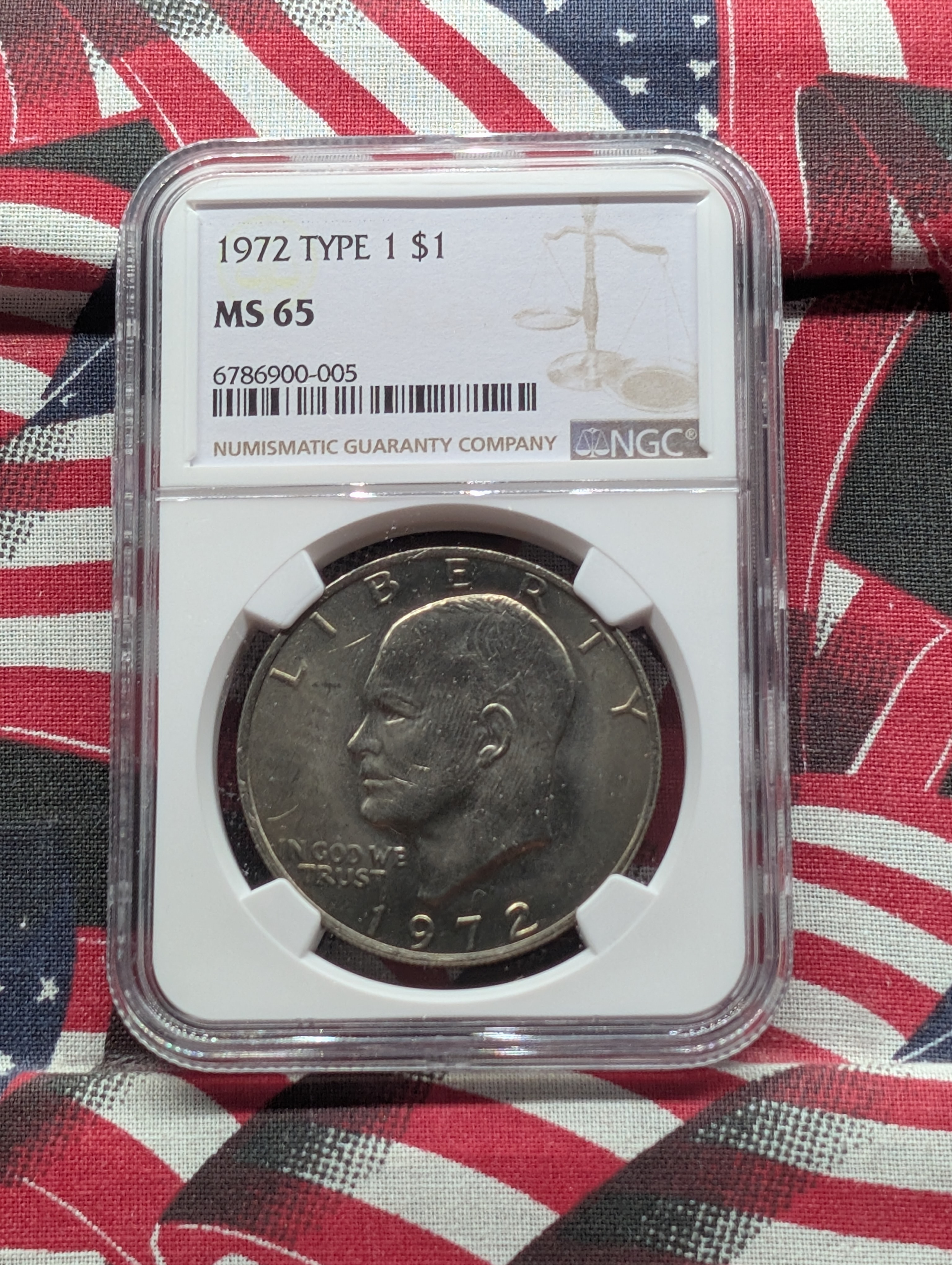 1972 Type-1 Eisenhower Dollar - NGC MS65