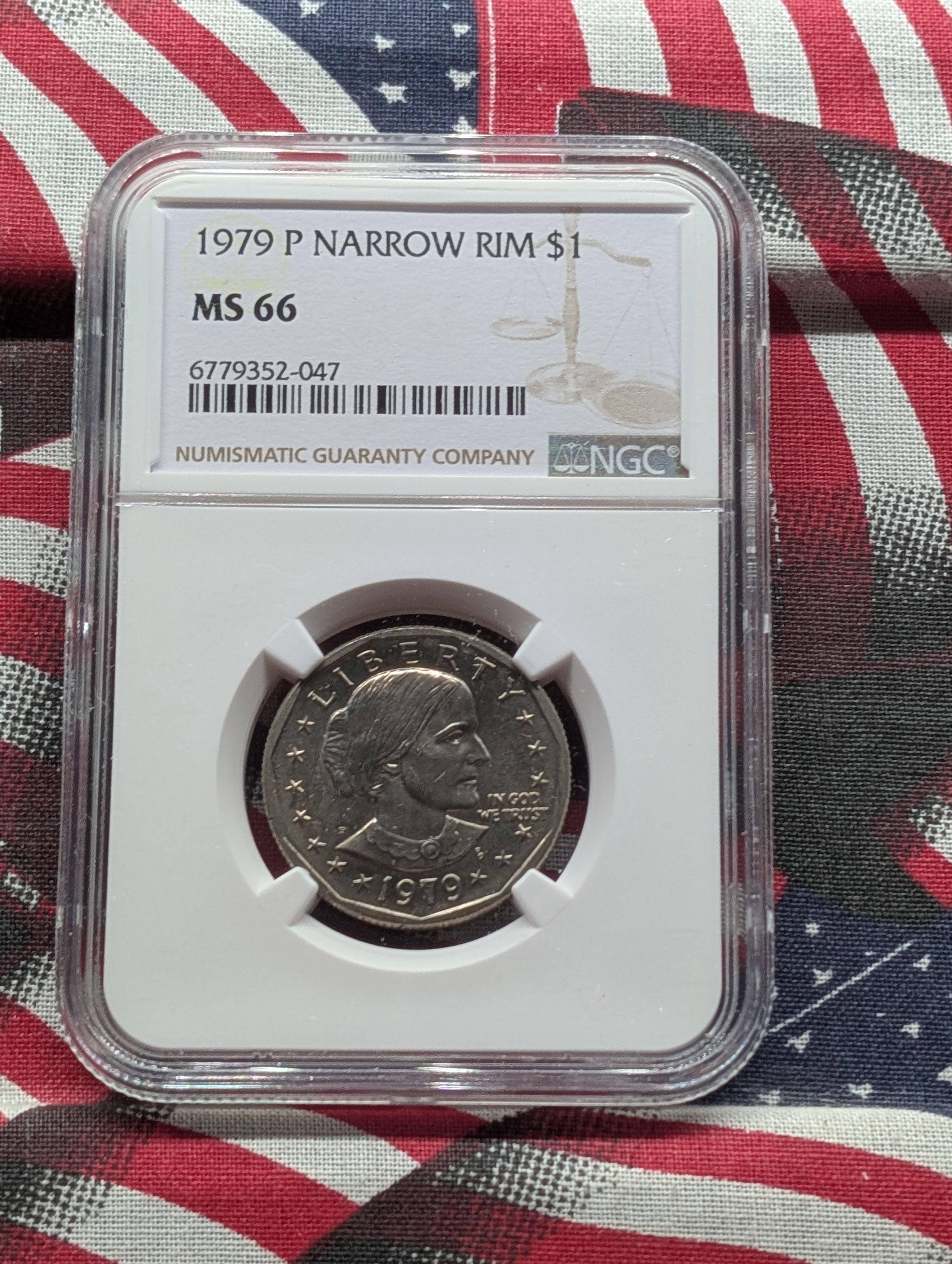 1979-P Narrow Rim Susan B. Anthony Dollar - NGC MS66